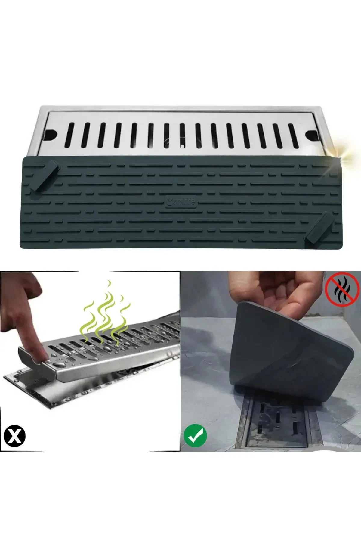 Siyah Renk Uzun Model Kötü Koku Önleyici Silikon Mat Banyo Mutfak Lavabo Balkon Gider Tıpası Kapağı