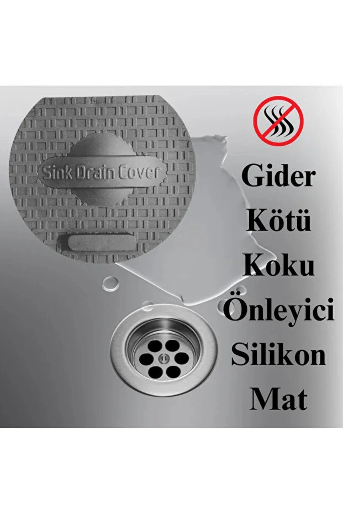 Lavabo Kötü Koku Giderici Önleyici Silikon Mat Sızdırmaz Lavabo Tıkacı Lavabo Tıpası Evye Kapağı GRİ