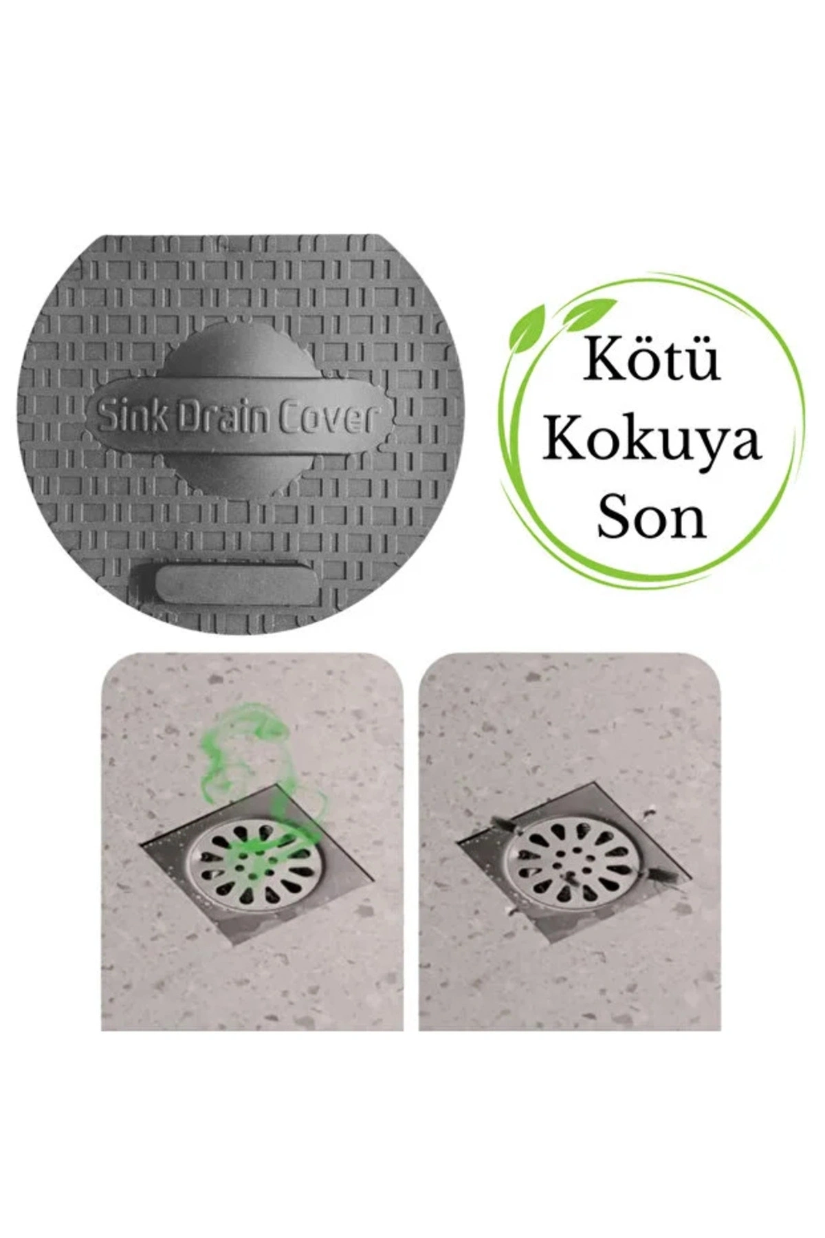 Lavabo Kötü Koku Giderici Önleyici Silikon Mat Sızdırmaz Lavabo Tıkacı Lavabo Tıpası Evye Kapağı GRİ