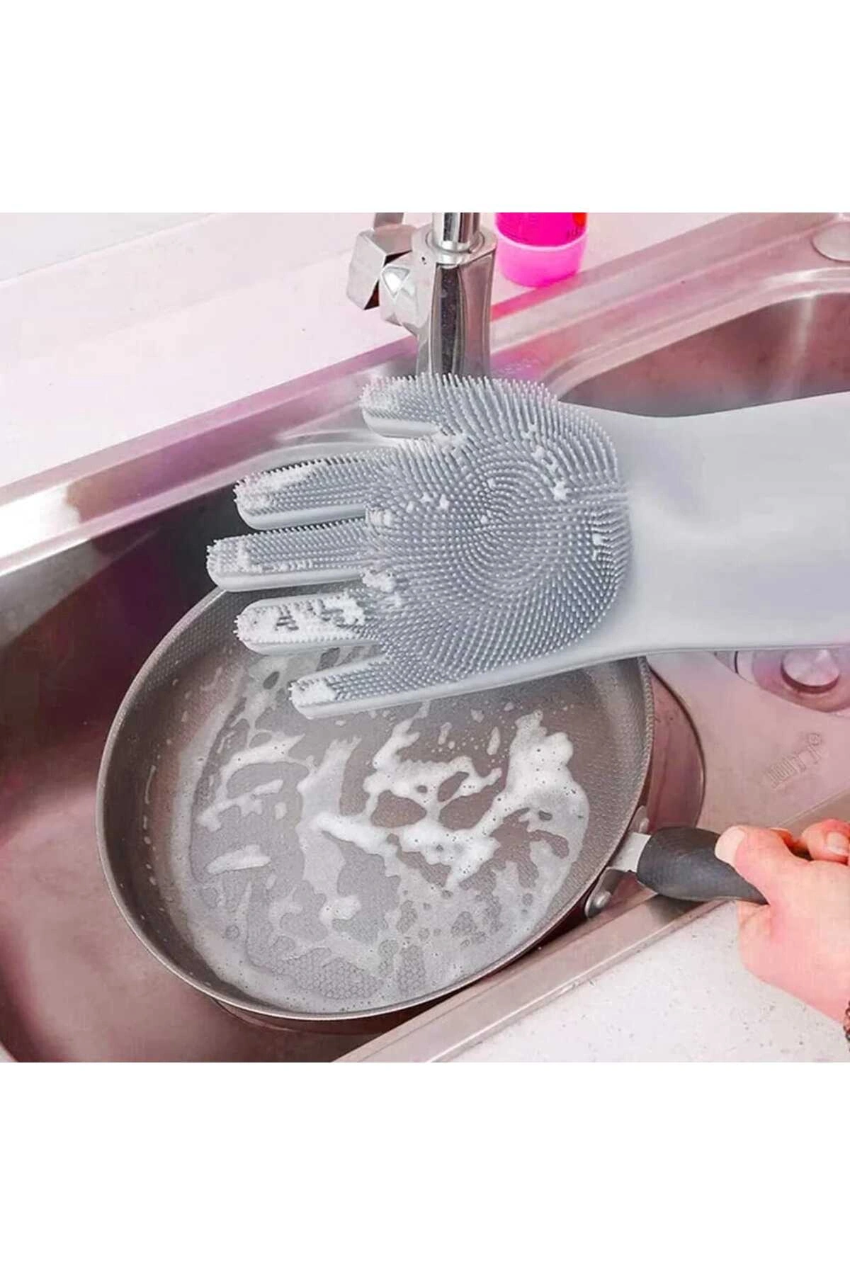 Sihirli Eldiven Çok Amaçlı Banyo Tuvalet Mutfak Bulaşık Temizleme Araç Yıkama Eldiveni 1 ÇİFT