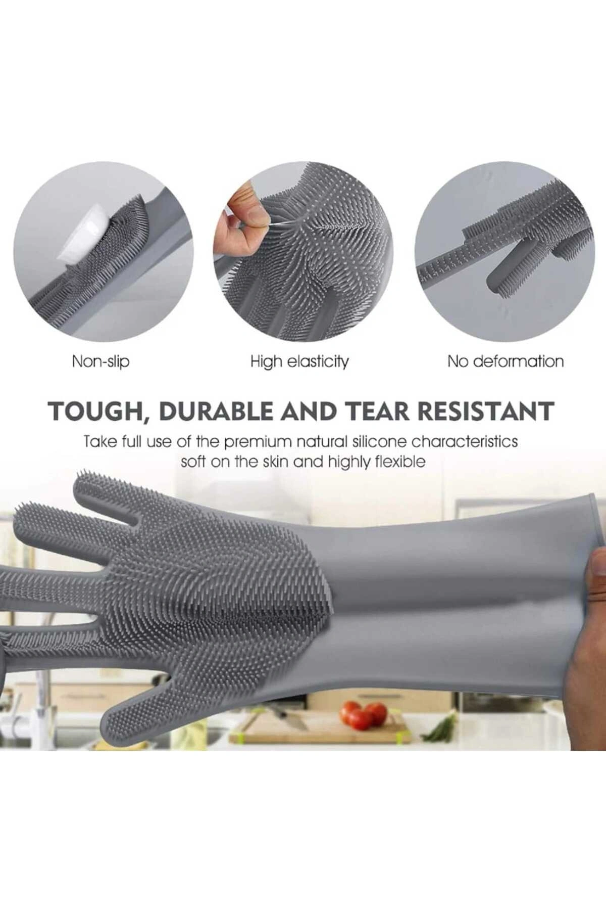 Sihirli Eldiven Çok Amaçlı Banyo Tuvalet Mutfak Bulaşık Temizleme Araç Yıkama Eldiveni 1 ÇİFT