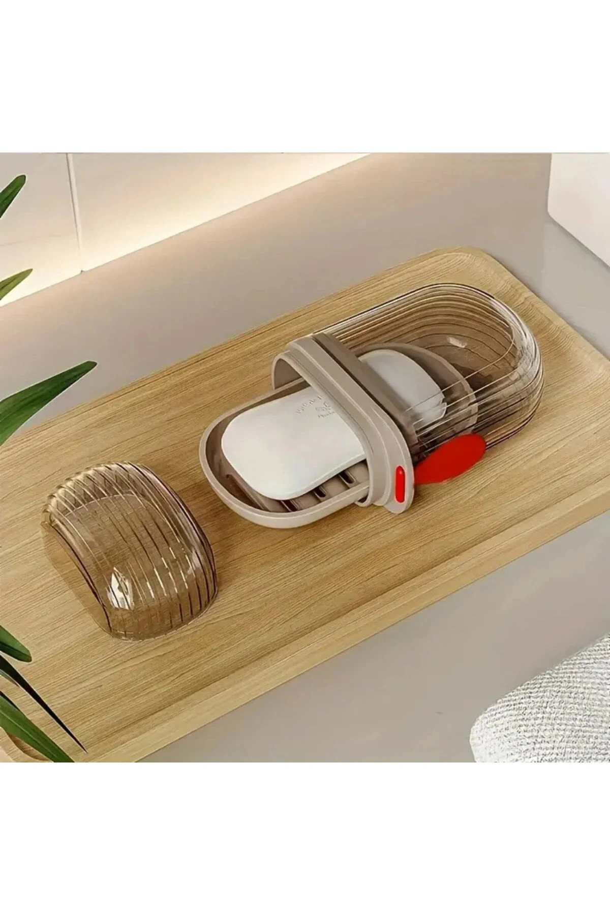 Şeffaf Kutu Şeklinde Plastik Katı Sabunluk Pratik Kullanımlı Hijyenik Banyo Sabun Kabı 1 ADET