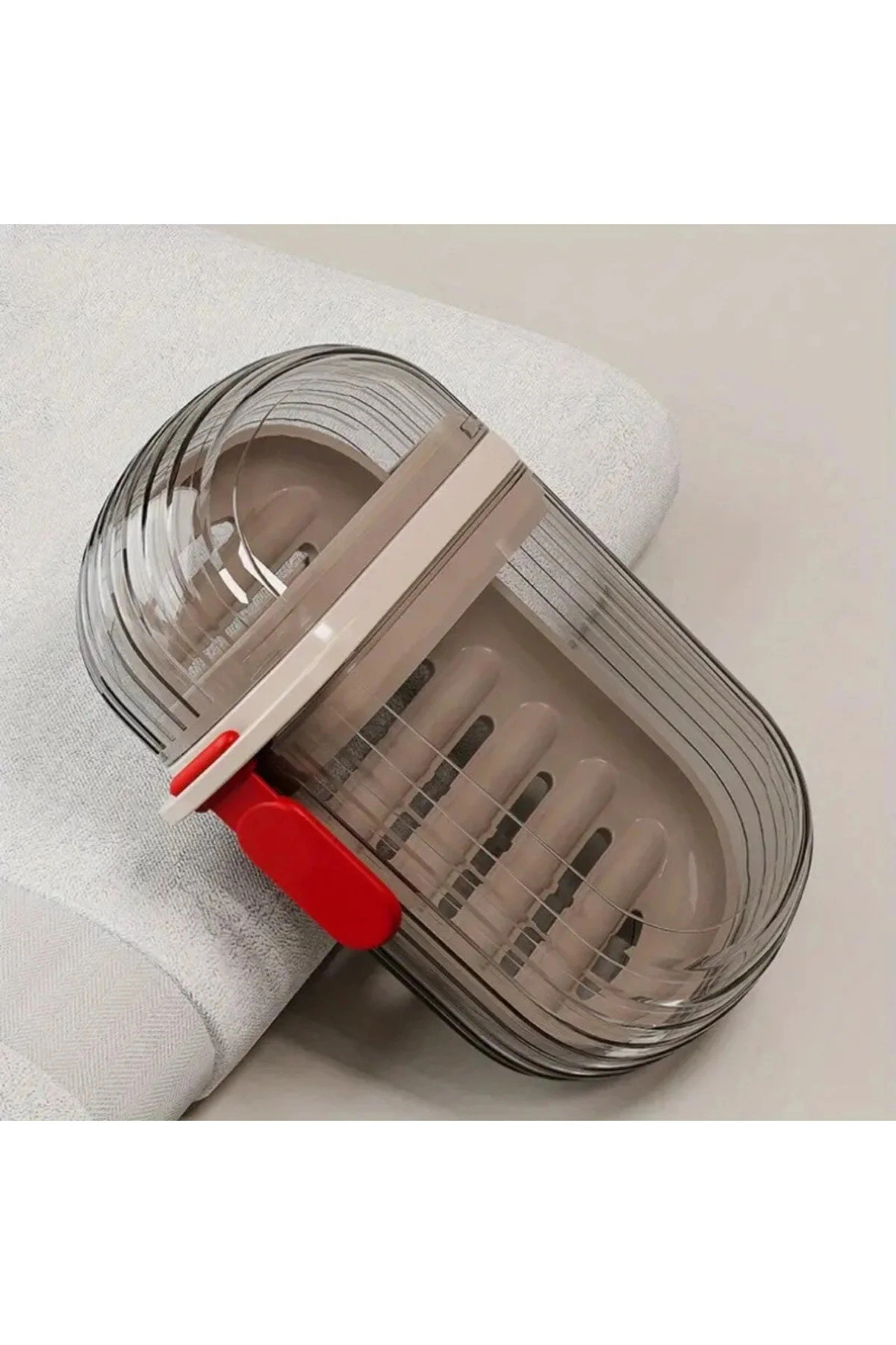 Şeffaf Kutu Şeklinde Plastik Katı Sabunluk Pratik Kullanımlı Hijyenik Banyo Sabun Kabı 1 ADET