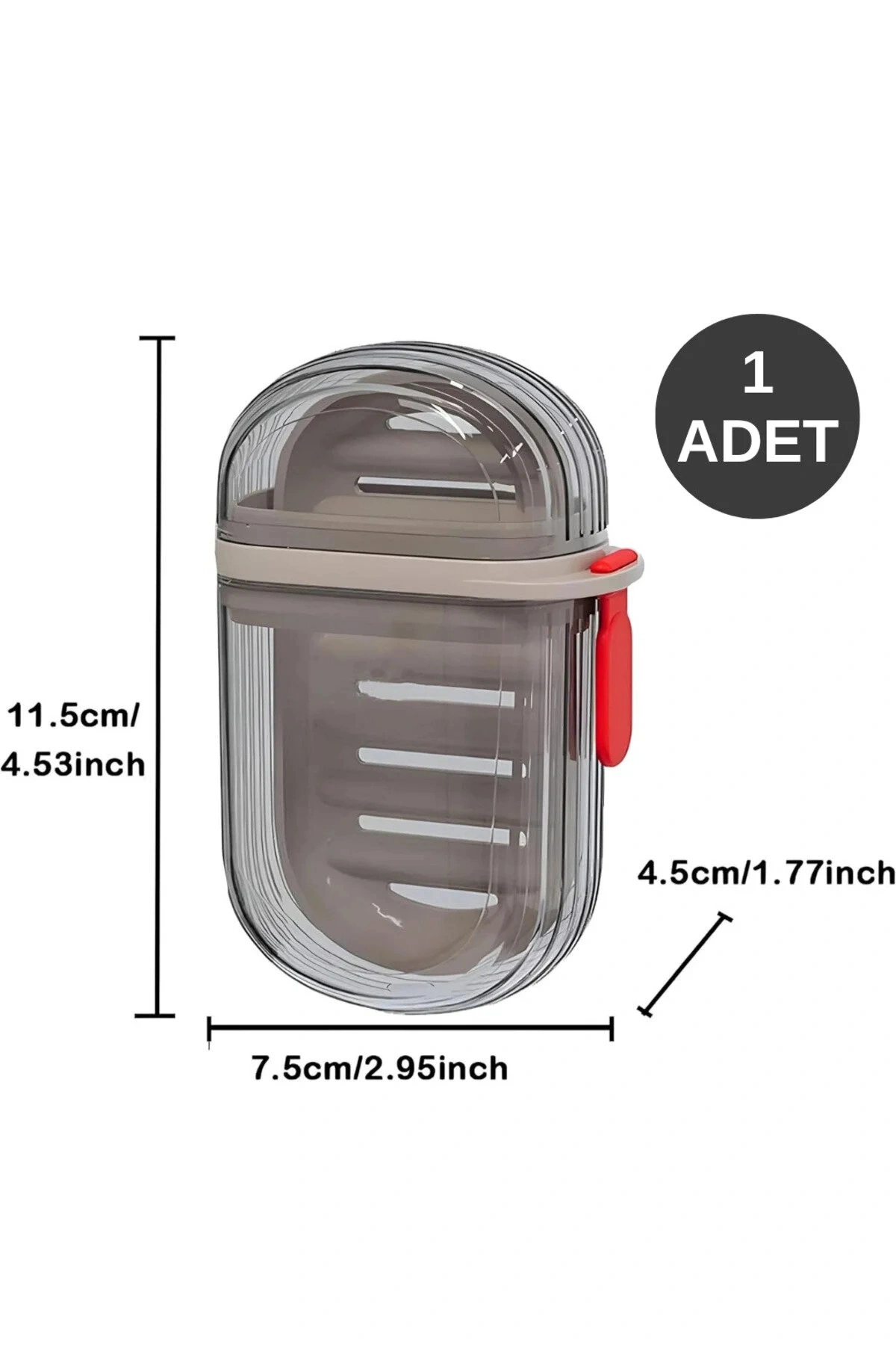 Şeffaf Kutu Şeklinde Plastik Katı Sabunluk Pratik Kullanımlı Hijyenik Banyo Sabun Kabı 1 ADET