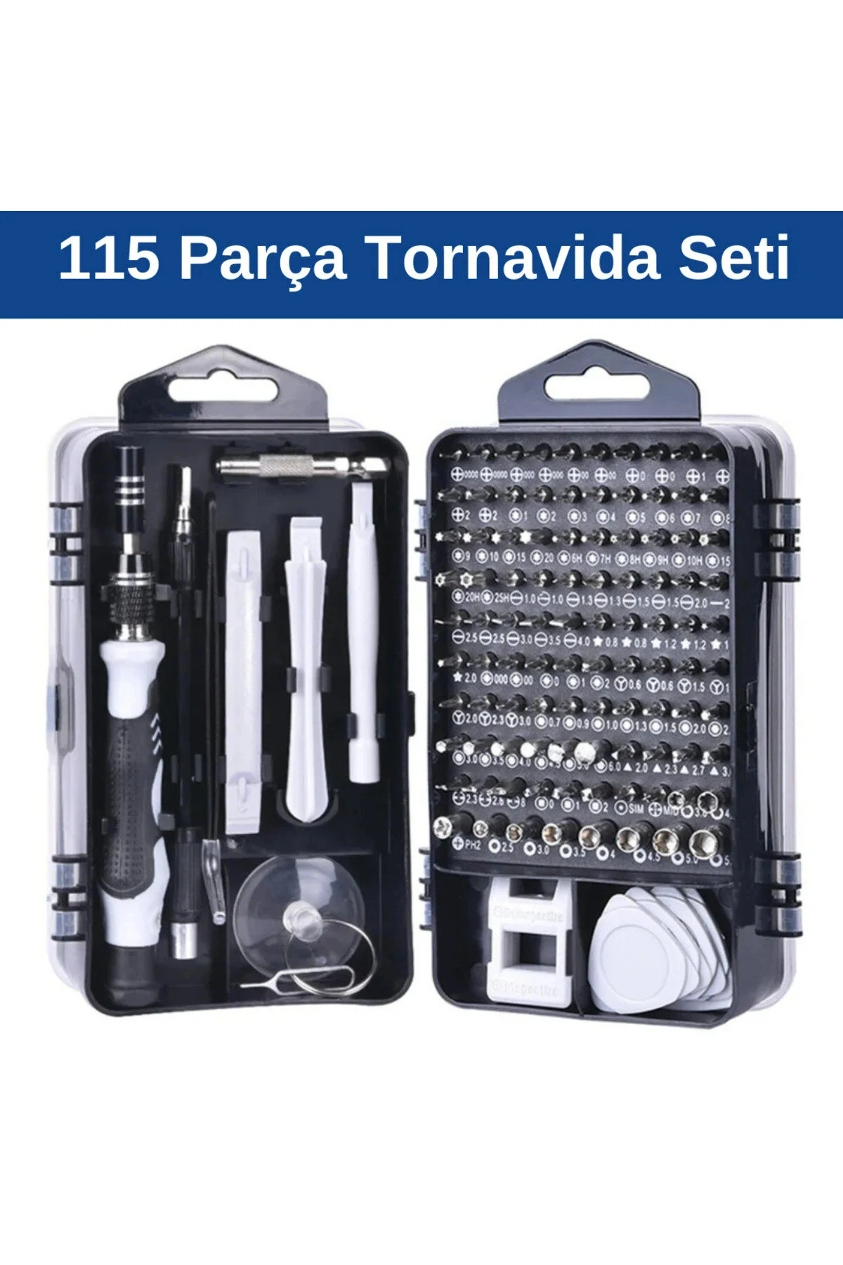 115 in 1 Hassas Tornavida Seti Çok Fonksiyonlu Manyetik Telefon Bilgisayar Onarım Tamir Seti