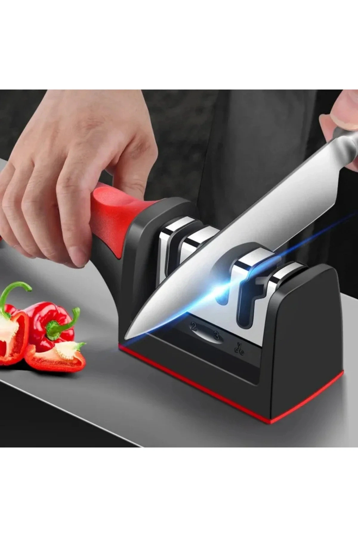 Profesyonel Bıçak Bileyici 3 Açılı Elmas Seramik Tungsten Çelik El Bıçakları Bileme