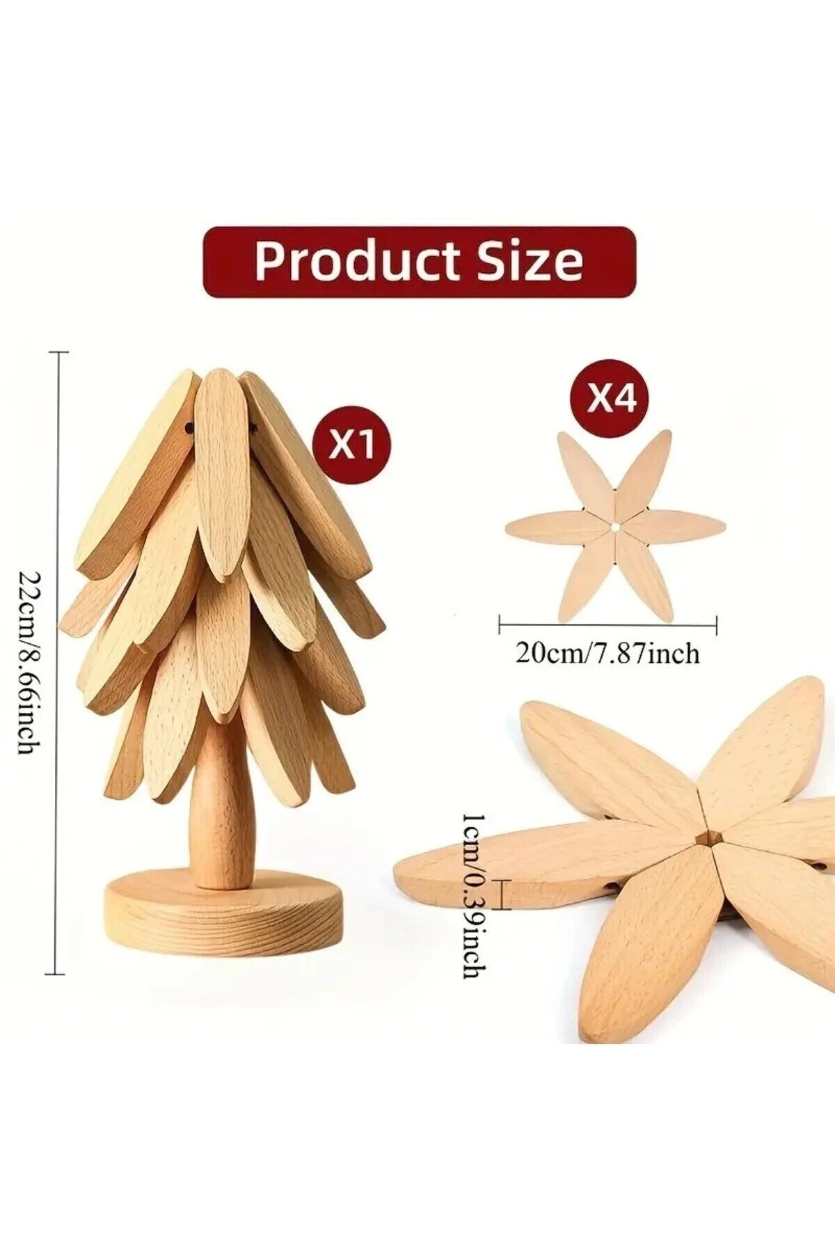 3lü Standlı Bambu Nihale Seti, Isıya Dayanıklı Bardak ve Tencere Altı Katlanır Nihale