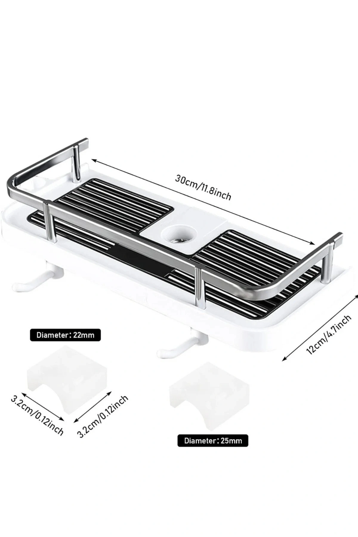 Banyo Rafı Tek Katlı Yapışkanlı Pratik Kurulumsuz Duvar Tipi Şampuan Sabun Organizeri