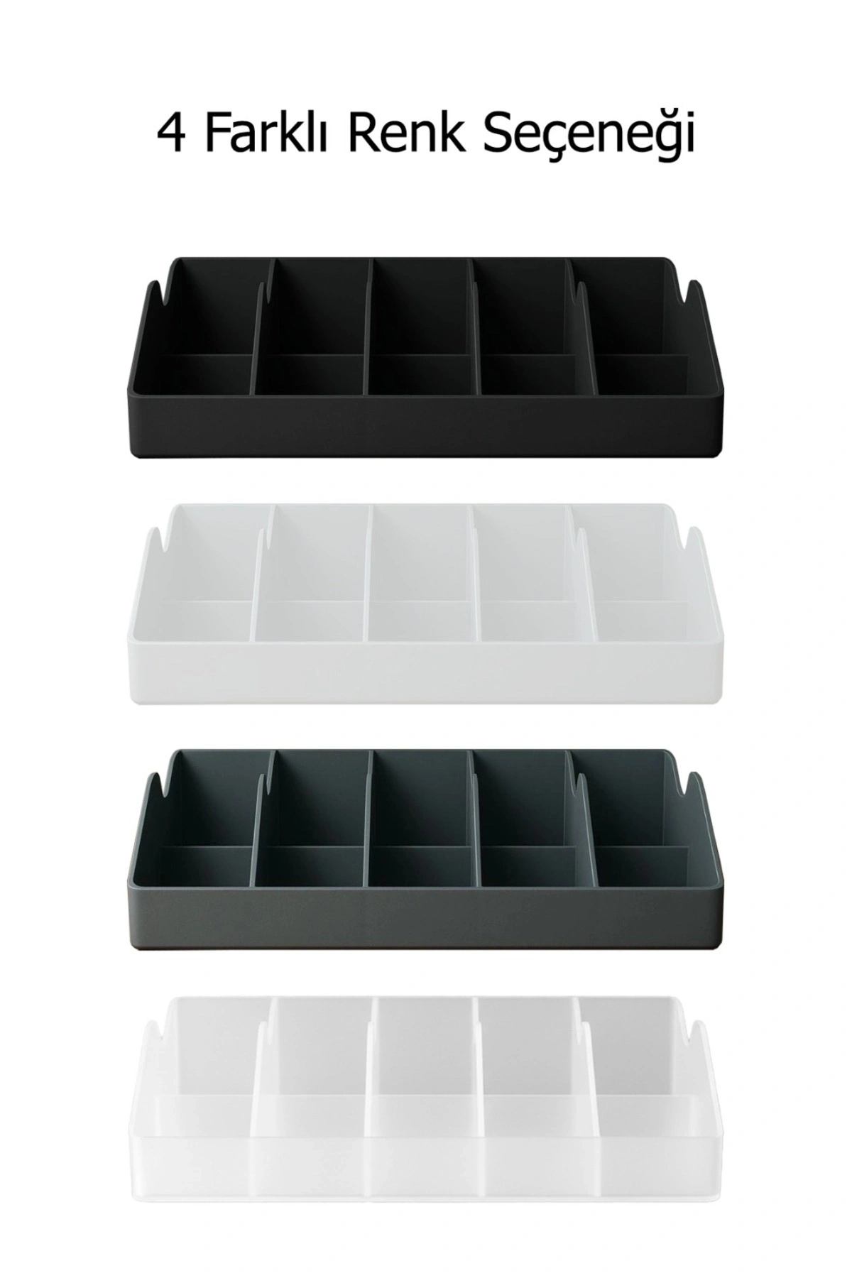 5 Bölmeli Kemer Çorap Takı Makyaj Organizeri Dolap İçi Kemer Düzenleyici Organizer BEYAZ