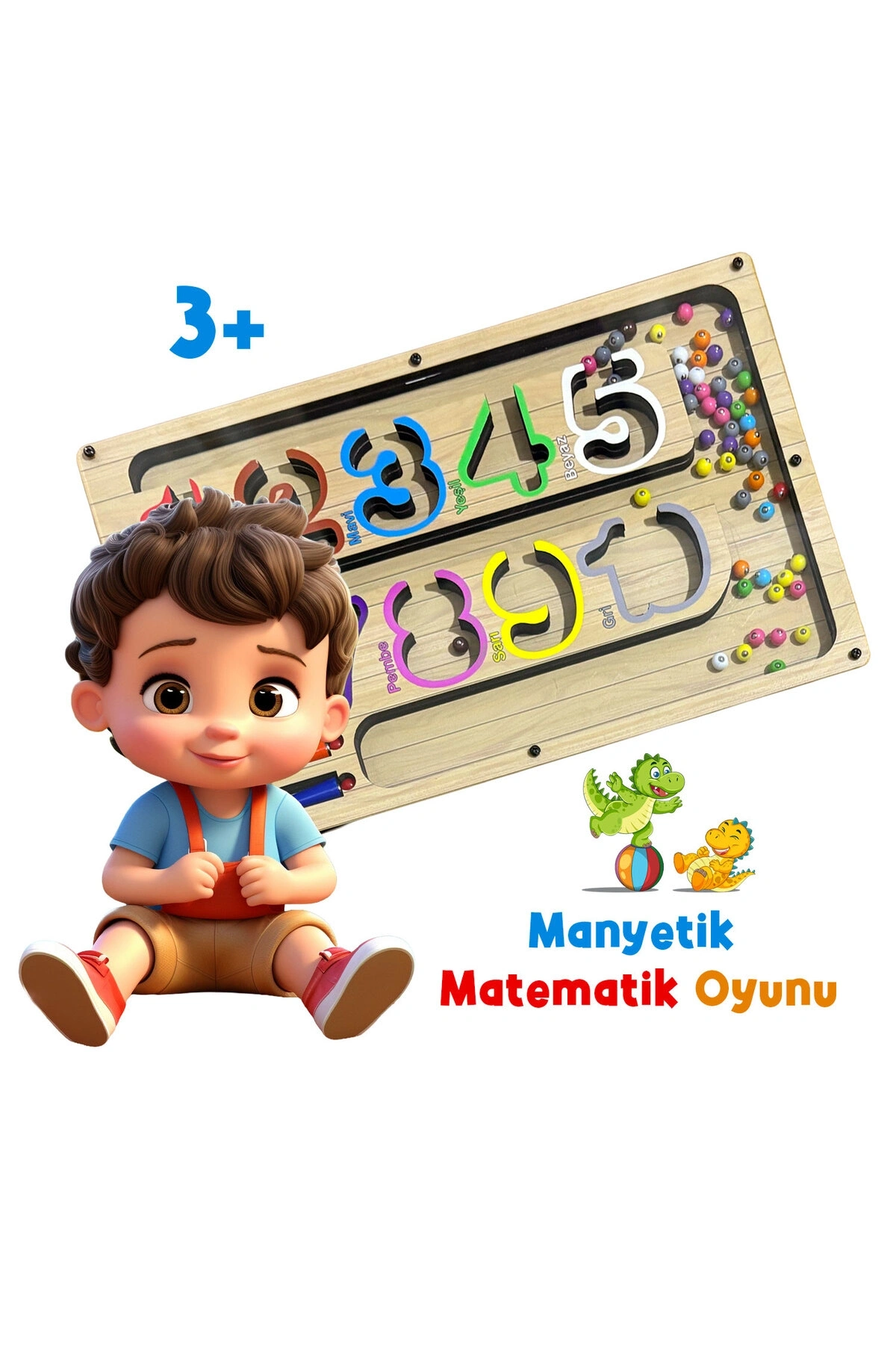 Manyetik Eğitici Renkli Sayma ve Eşleştirme Labirenti Eğitim Oyuncağı - Ahşap Montessori Oyunu SAYI