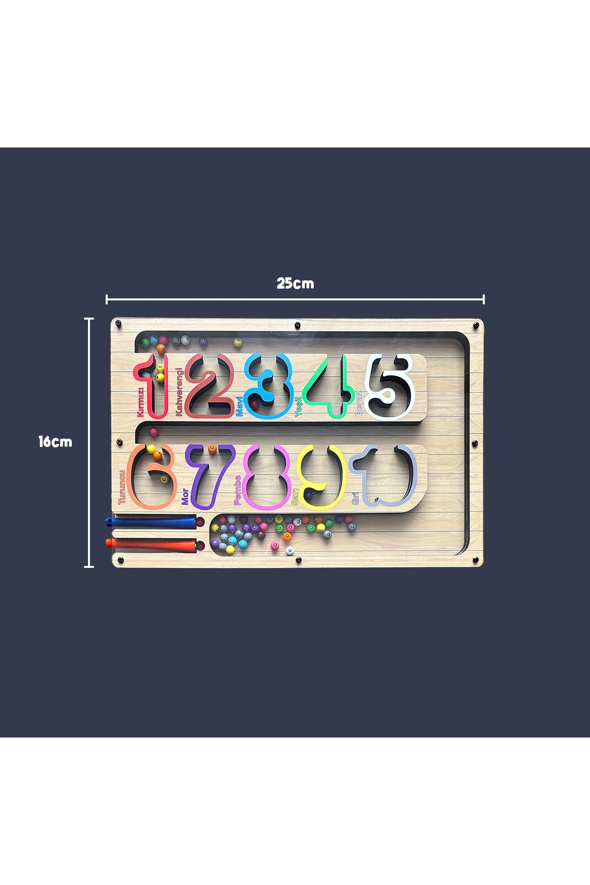 Manyetik Eğitici Renkli Sayma ve Eşleştirme Labirenti Eğitim Oyuncağı - Ahşap Montessori Oyunu SAYI