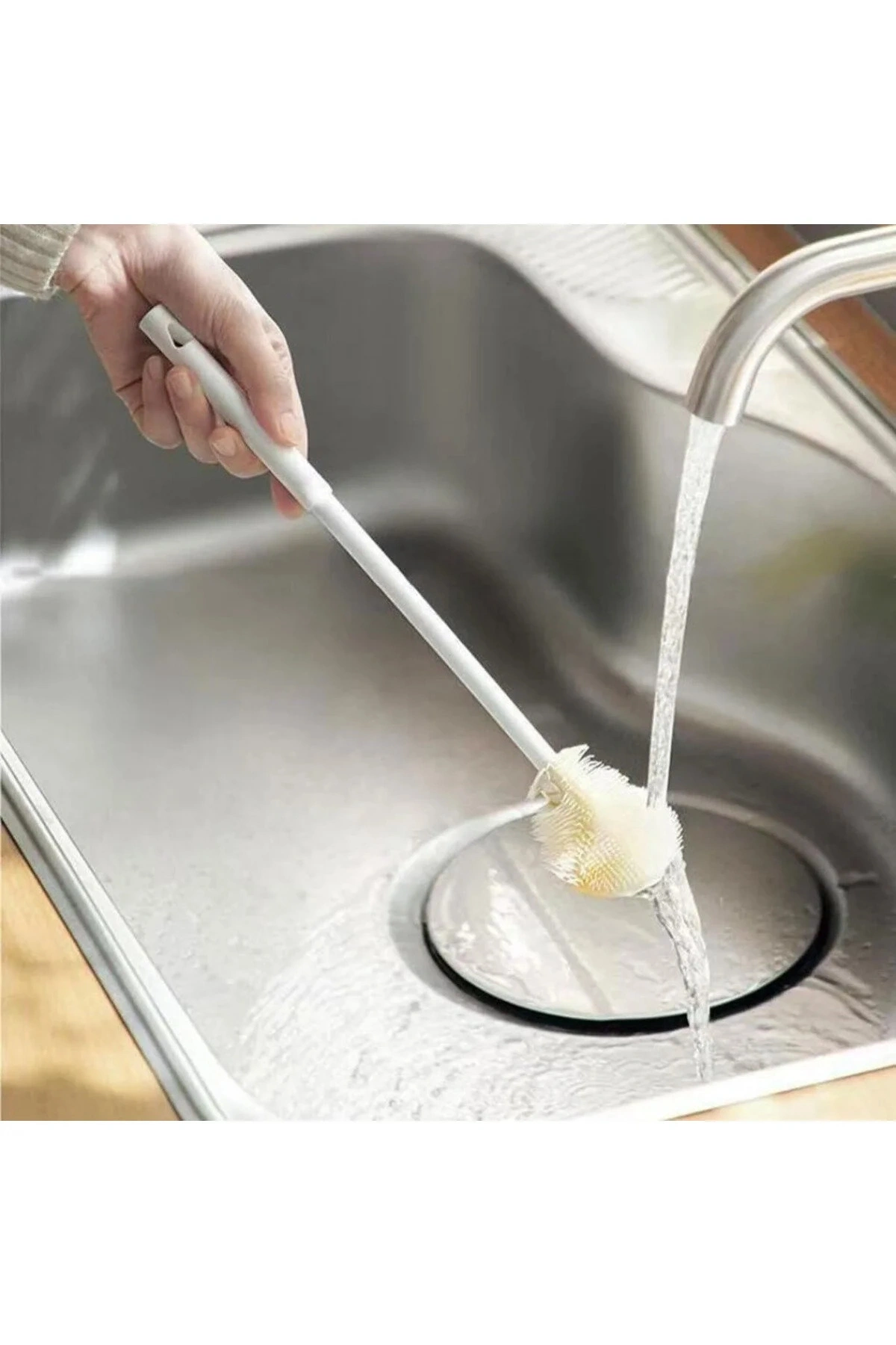 Beyaz Yaprak Model Silikon Uçlu Ekstra Yumuşak Bardak Şişe Ve Biberon Temizleme Fırçası