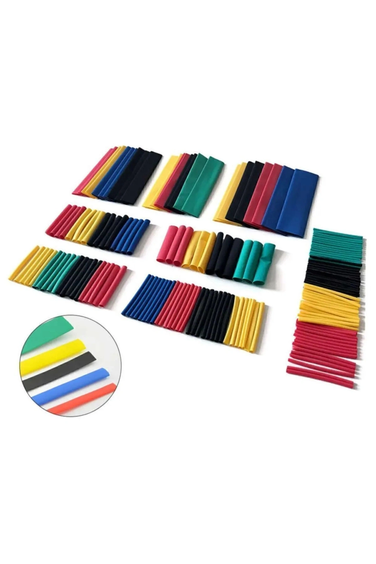 164 Parça Set Isıyla Daralan Makaron Kablo Koruyucu Kılıf