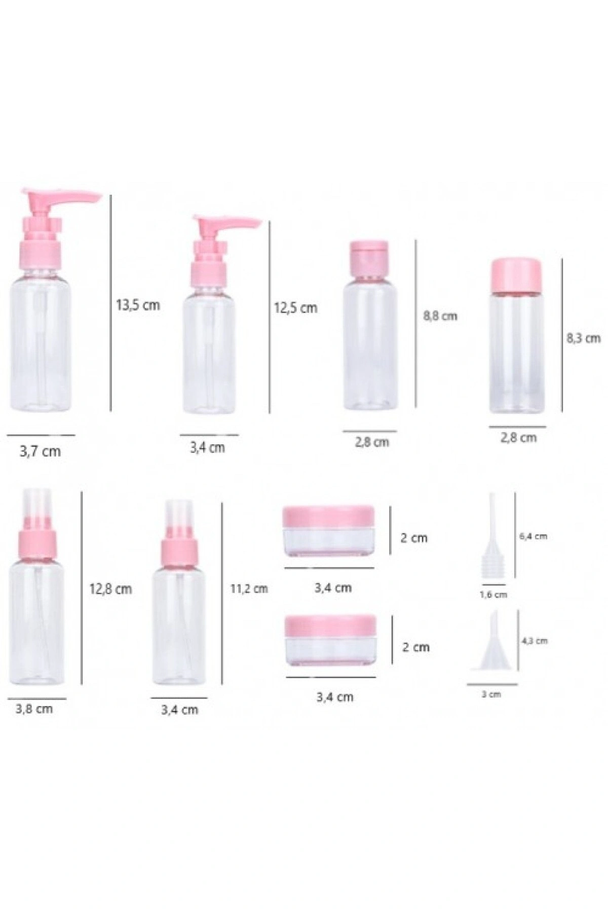 10 Parça Seyahat Sprey ve Boş Şişe Seti