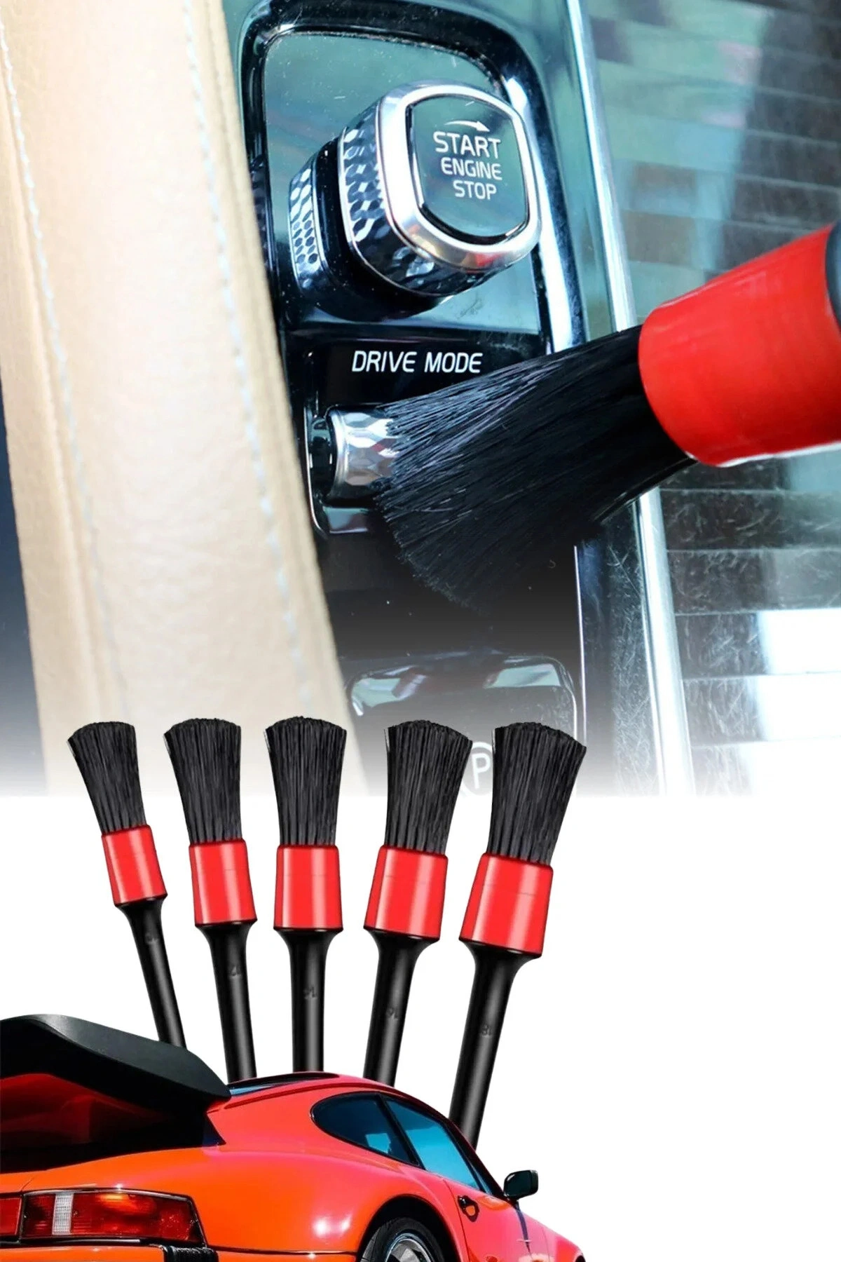 5 Adet Detay Araç Içi Oto Temizleme Fırçası Seti