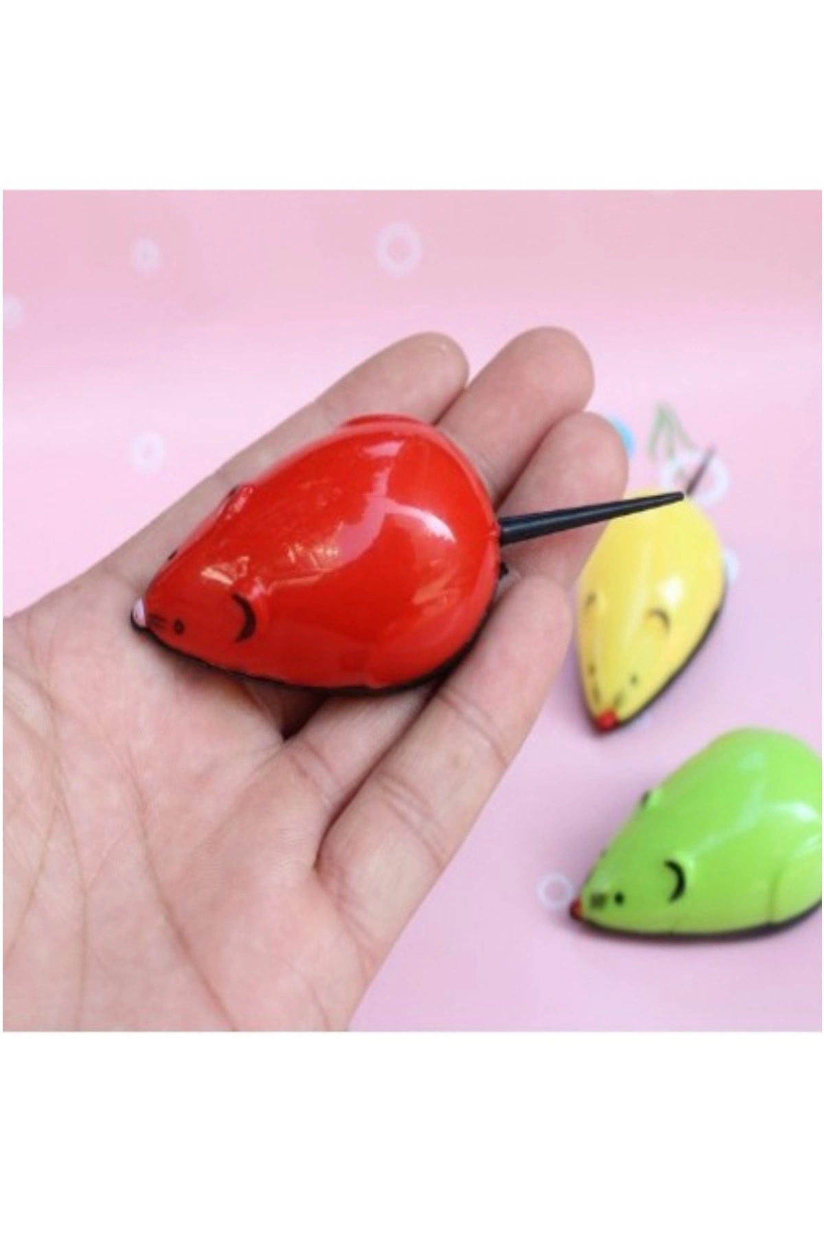 Kedi Oyuncağı Çek Bırak Fare Renkli