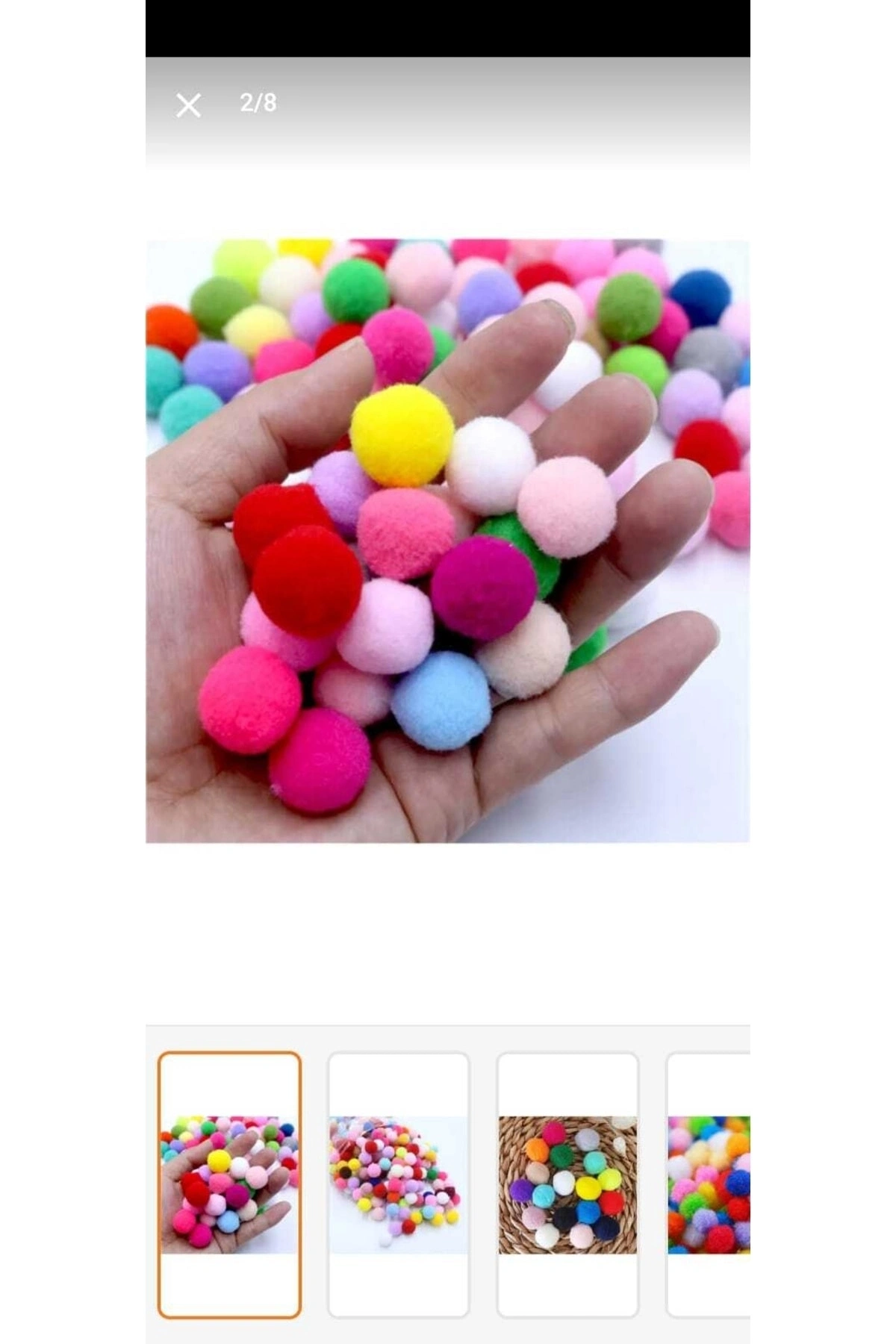 Renkli Ponponlar Kedi Oyuncağı (2,5 Cm 100 Adet )