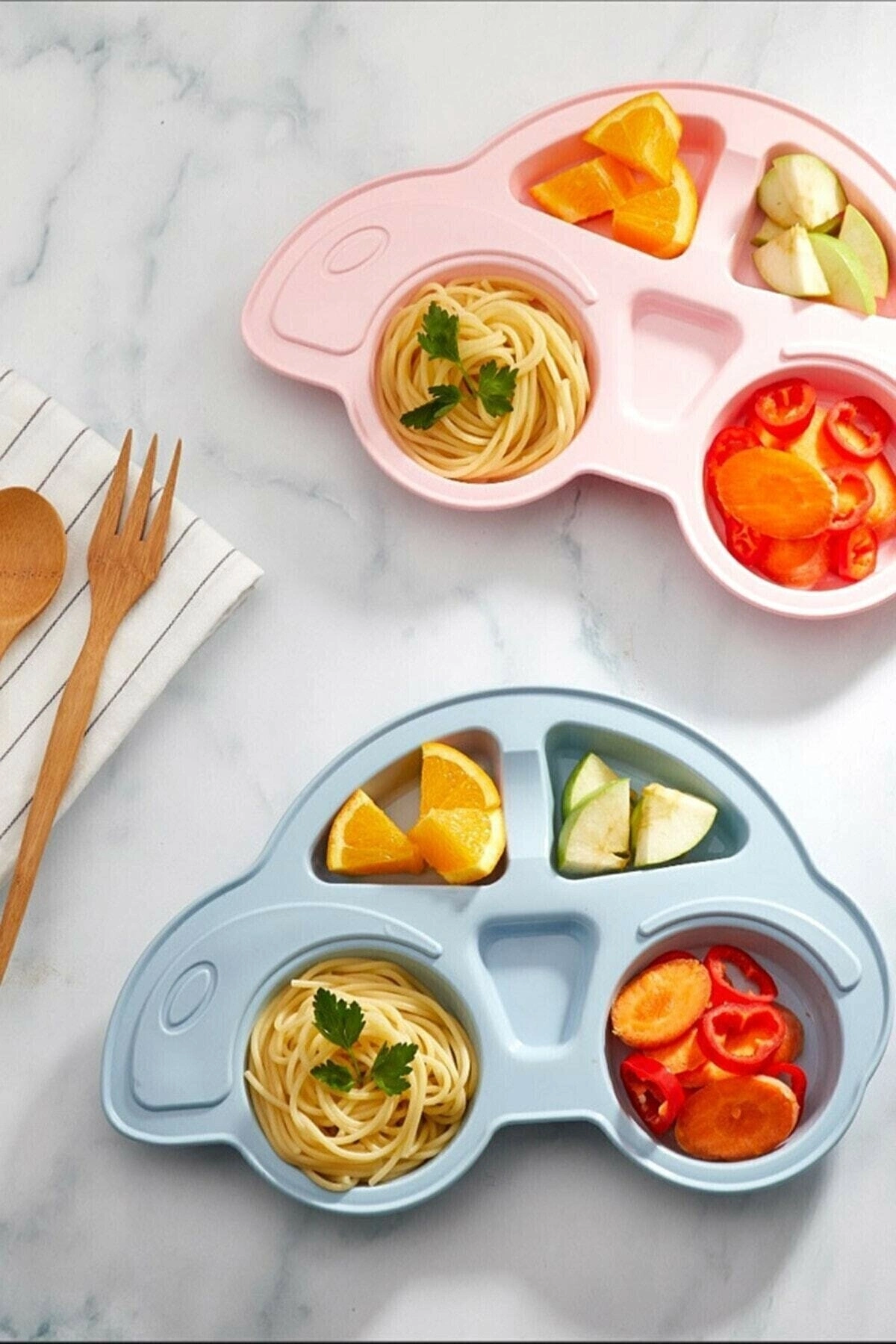 Araba Model Çocuk Mama Tabağı-pembe 108