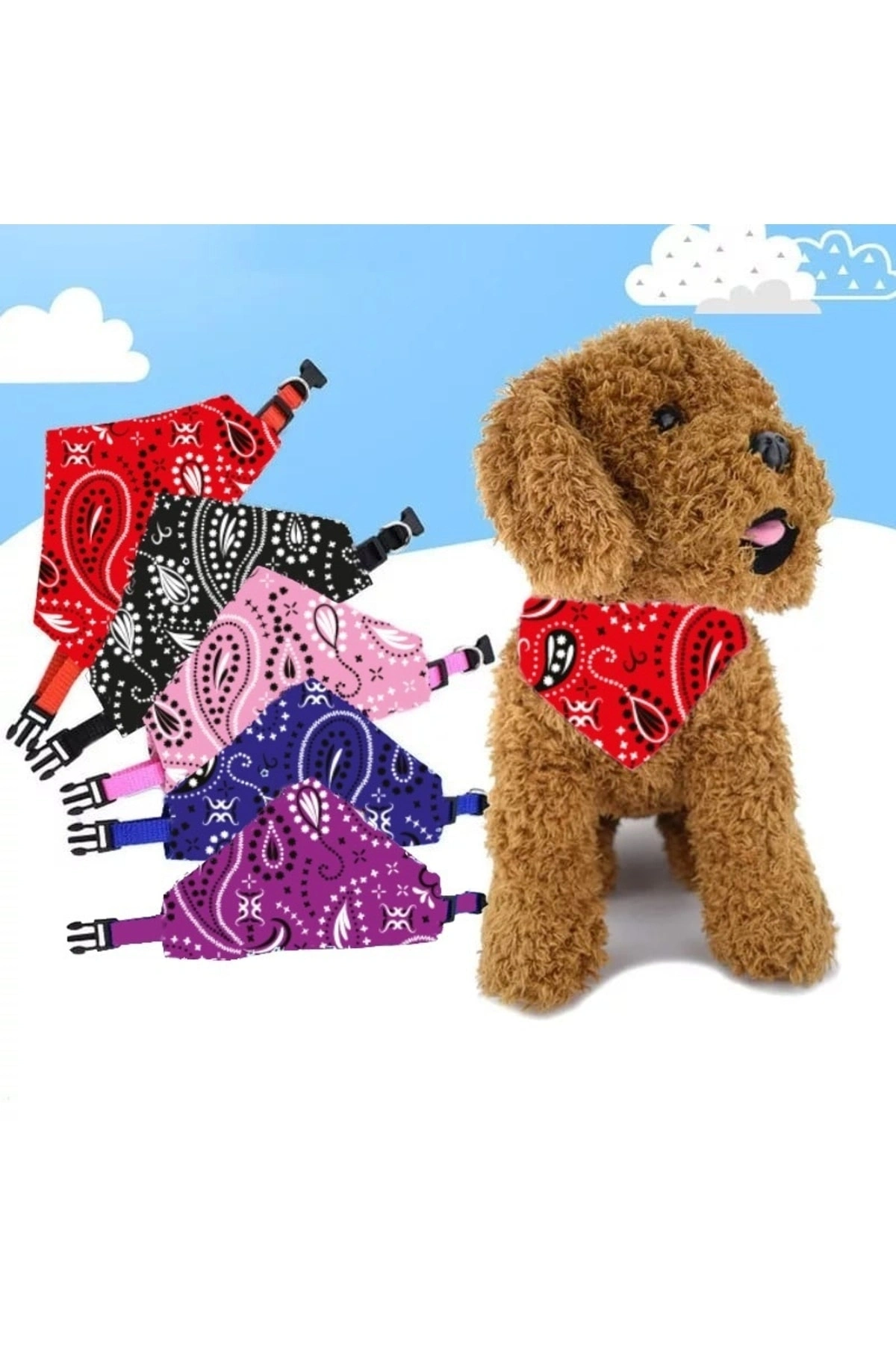 Evcil Hayvan Köpek Boyun Tasması Yakalık Önlük Fular No 310 Kırmızı