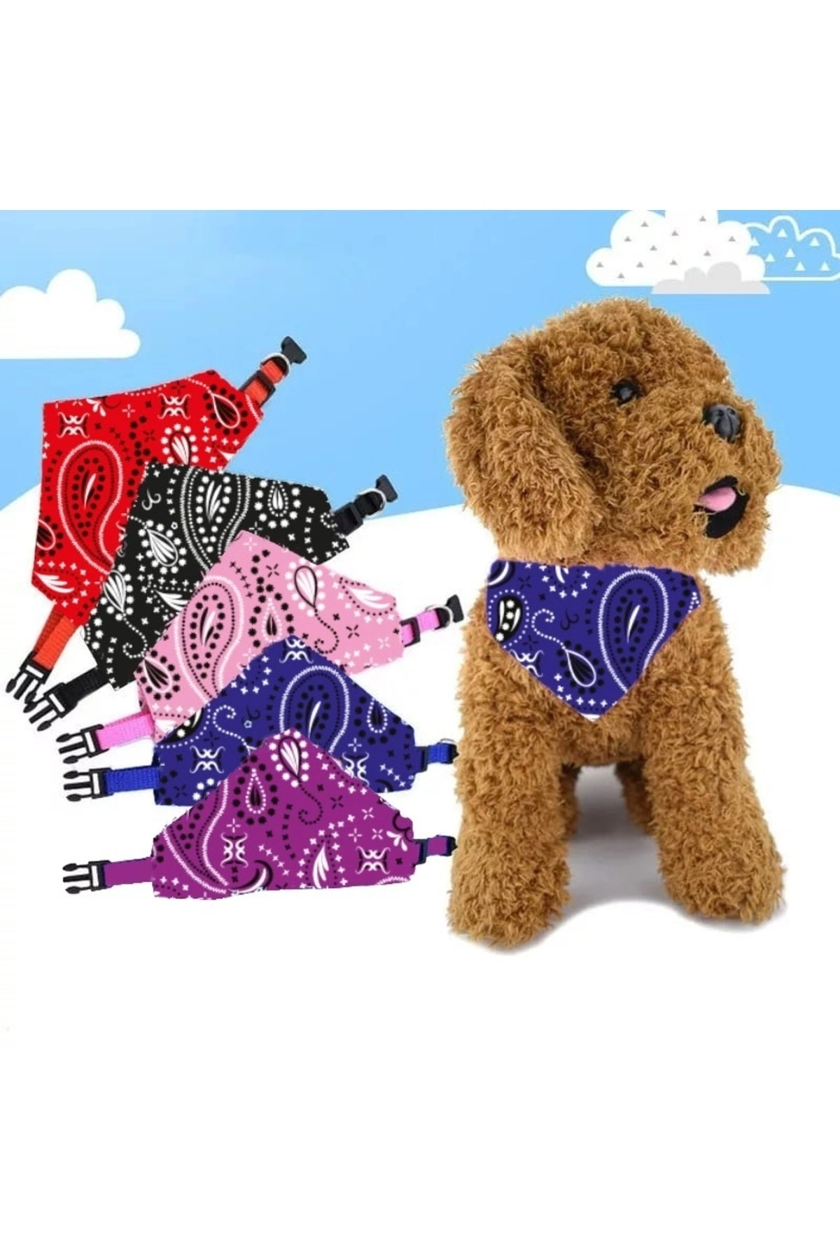 Evcil Hayvan Köpek Boyun Tasması Yakalık Önlük Fular No 320 Mavi