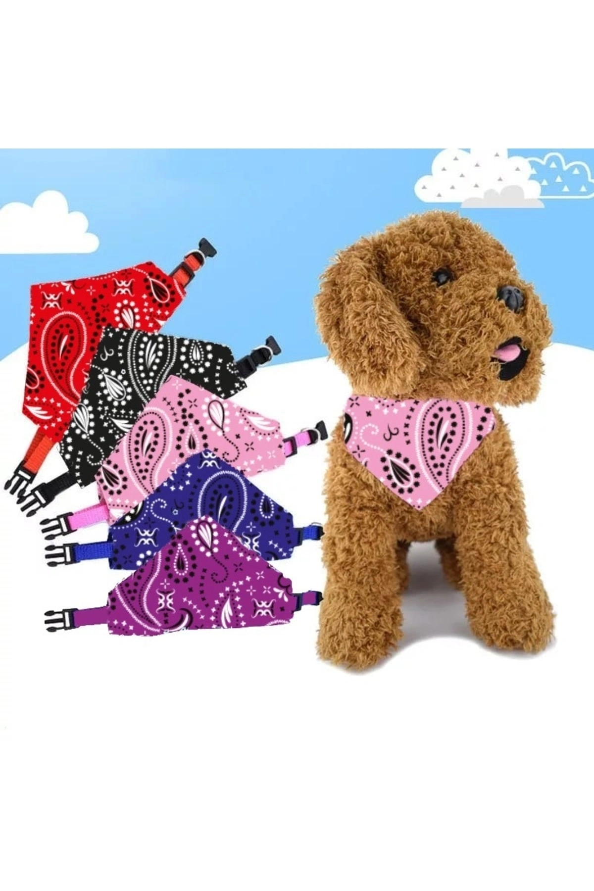 Evcil Hayvan Köpek Boyun Tasması Yakalık Önlük Fular No 340 Pembe