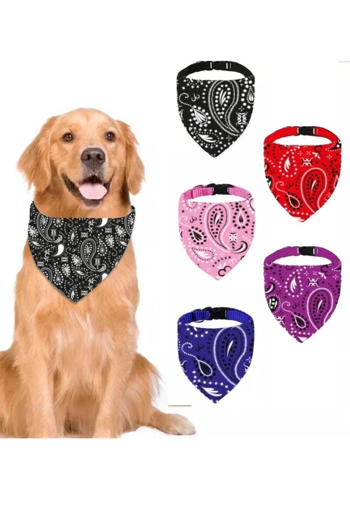 Evcil Hayvan Köpek Boyun Tasması Yakalık Önlük Fular No 430 Siyah Büyük Boy