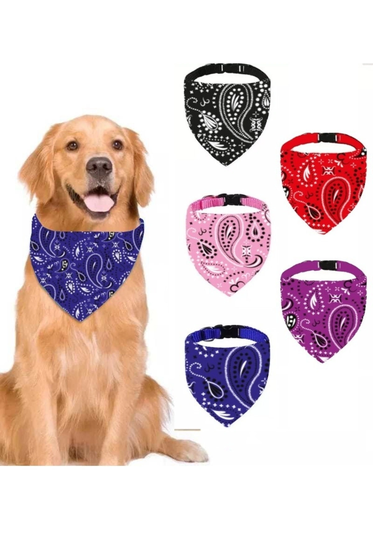 Evcil Hayvan Köpek Boyun Tasması Yakalık Önlük Fular No 420 Mavi Büyük Boy