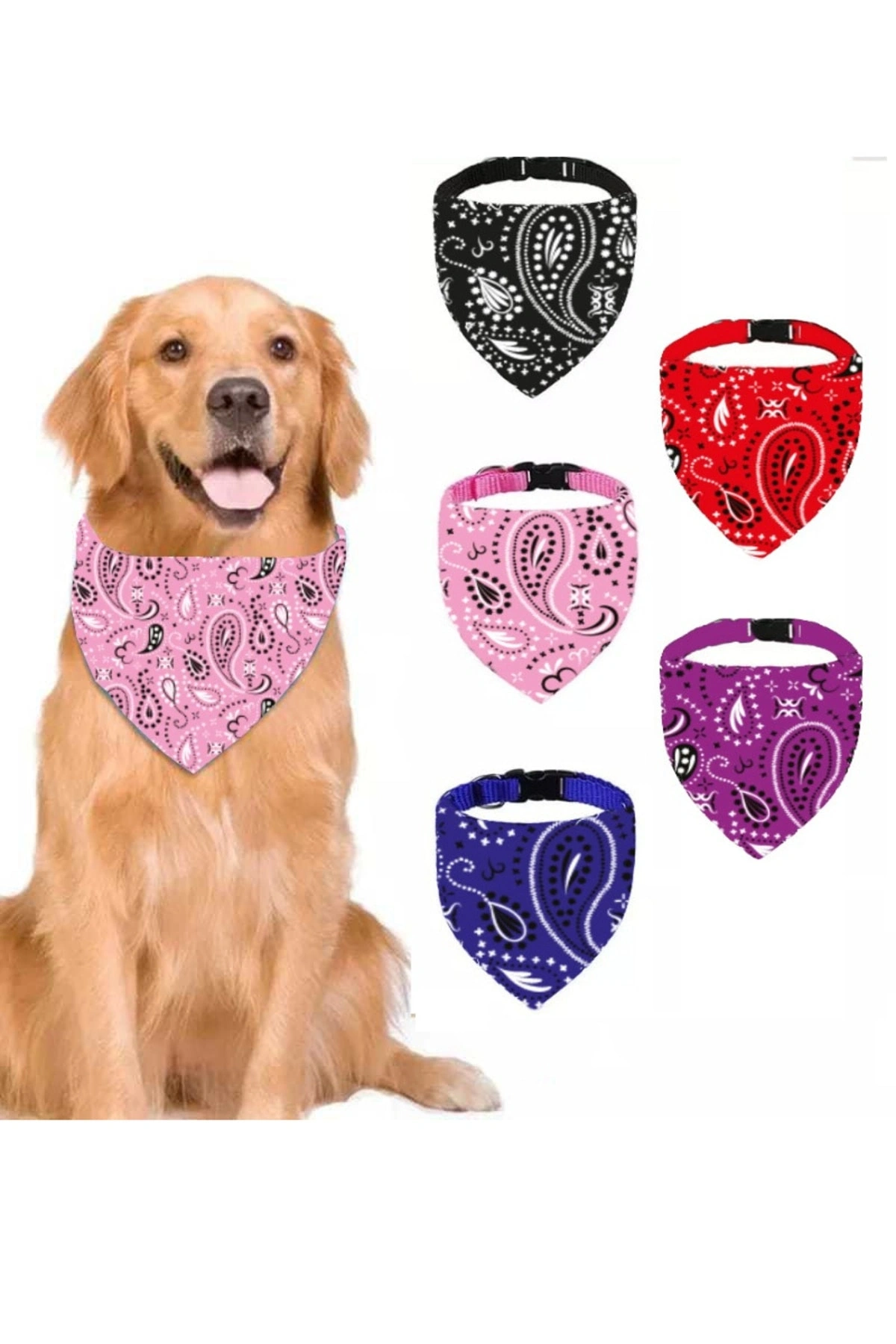 Evcil Hayvan Köpek Boyun Tasması Yakalık Önlük Fular No 440 Pembe Büyük Boy