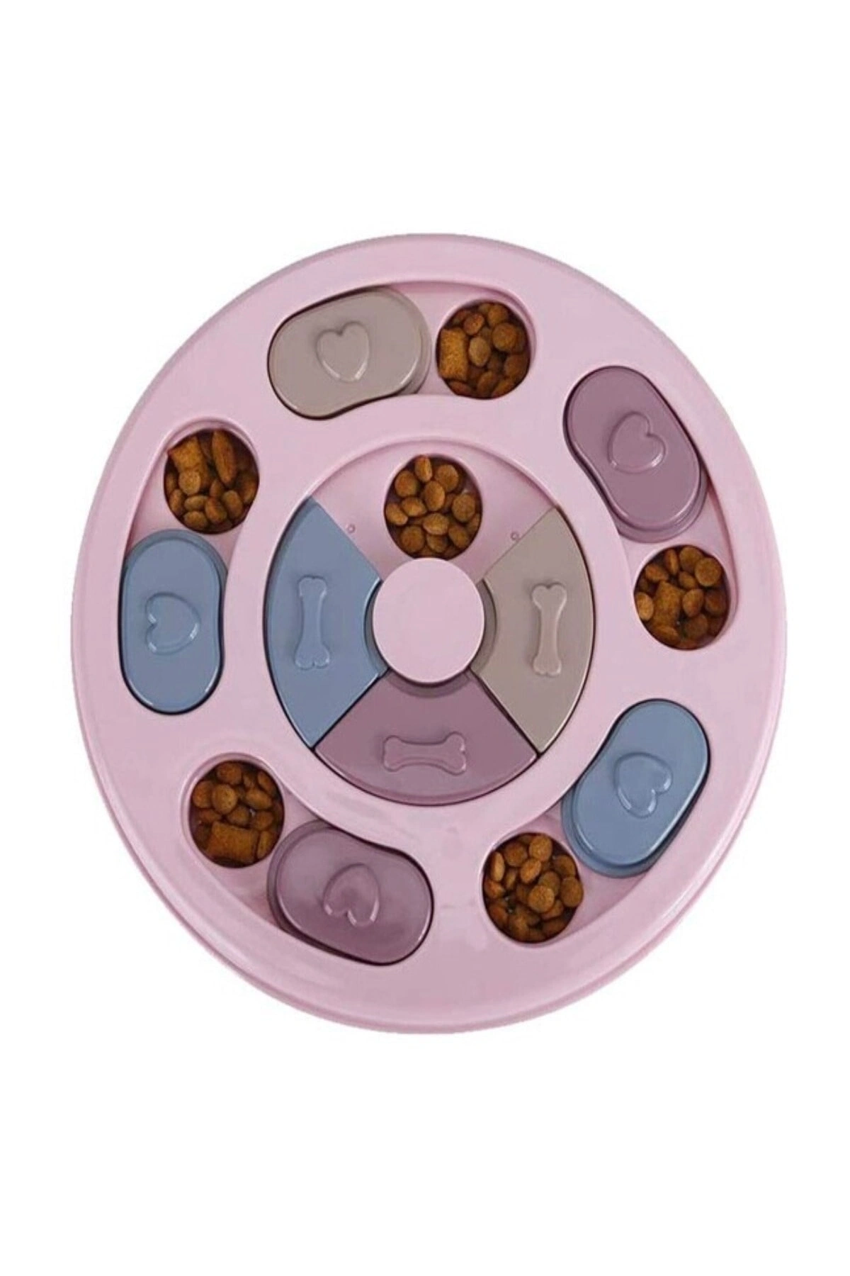Kedi Oyuncağı Mama Bulmaca Yavaş Besleyici Köpek Gıda Dağıtıcı Yavaş Yeme Pembe