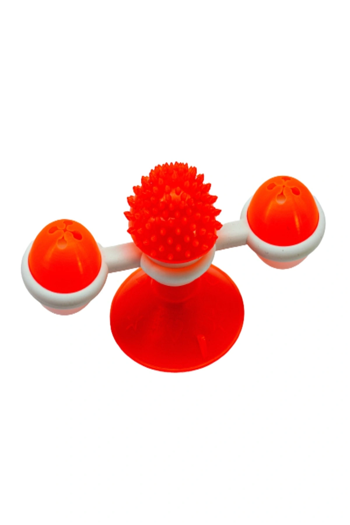 Vantuzlu Döner Ödül Mama Hazneli Kedi Oyuncağı 1 Adet Turuncu