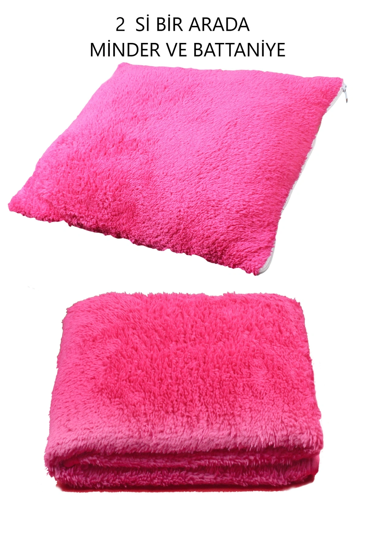 2 Lİ SET BATTANİYE VE MİNDER KEDİ UYKU YATAĞI MİNDERİ FUŞYA