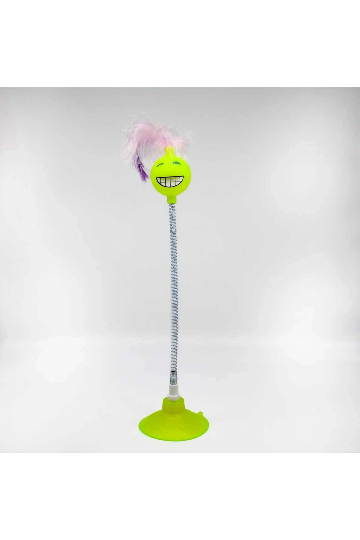 VANTUZLU YAYLI GÜLEN YÜZ KEDİ OYUNCAĞI LİMON YEŞİLİ 1 ADET