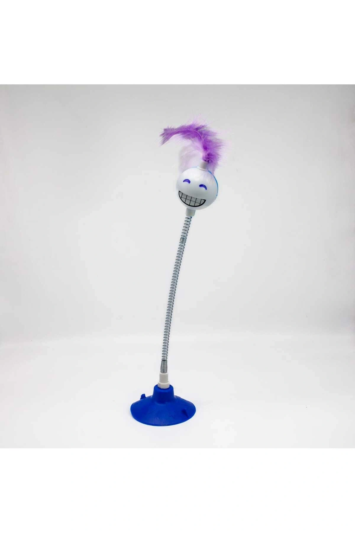 VANTUZLU YAYLI GÜLEN YÜZ KEDİ OYUNCAĞI MAVİ 1 ADET