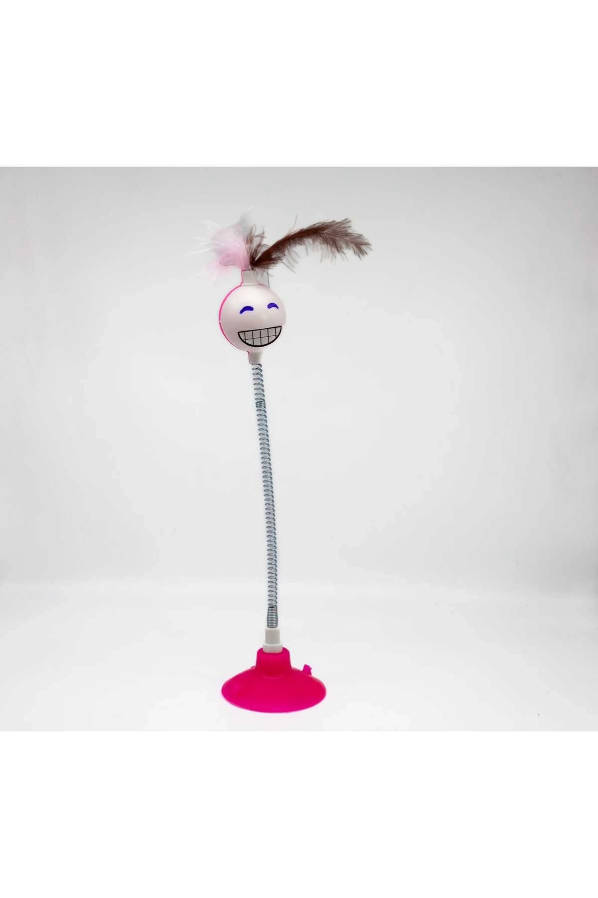VANTUZLU YAYLI GÜLEN YÜZ KEDİ OYUNCAĞI PEMBE 1 ADET