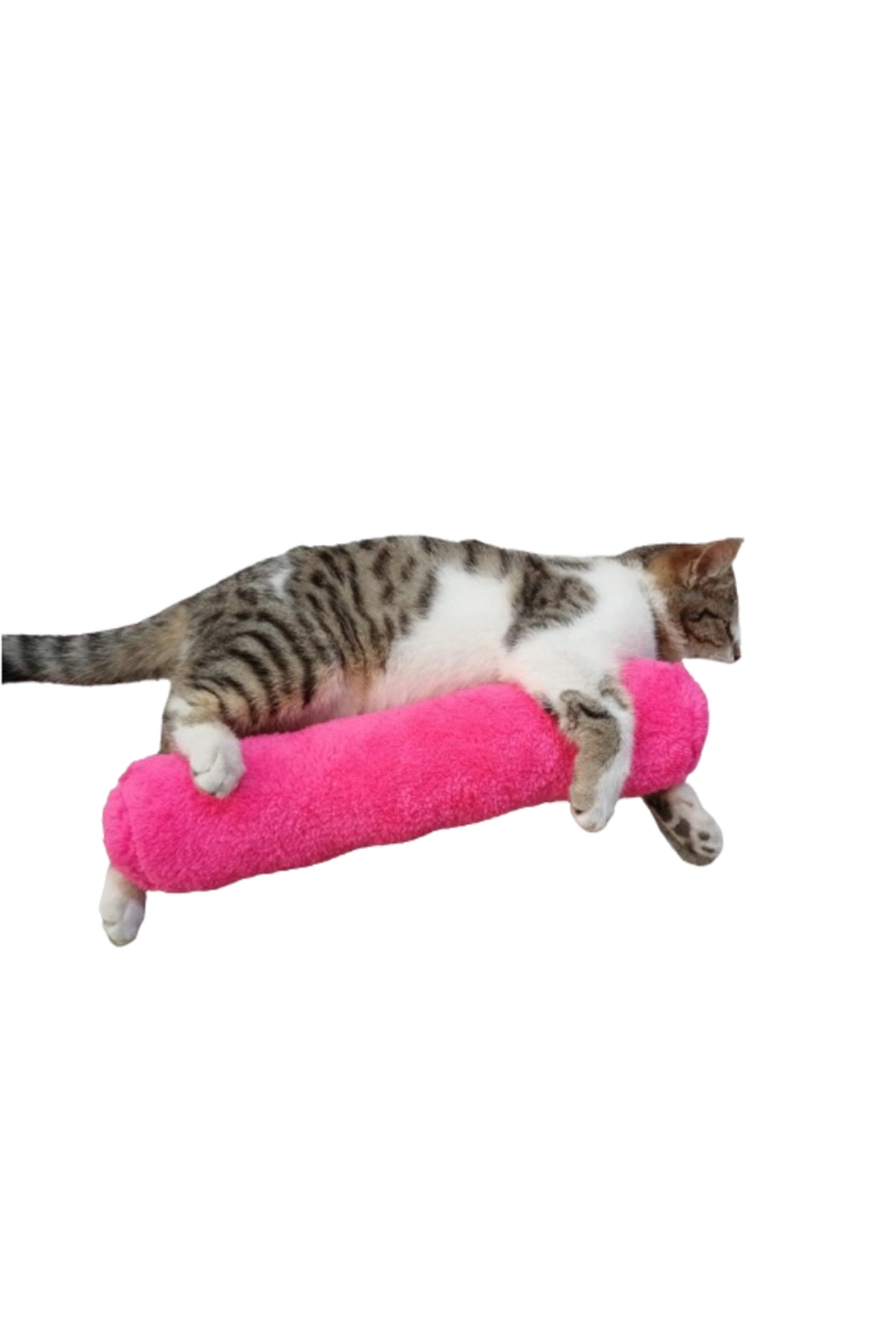 Kedi Oyuncağı Sarılma Yastığı Uyku Oyuncağı Kedi Otlu 30 Cm Peluş ( 1 Adet ) Fuşya