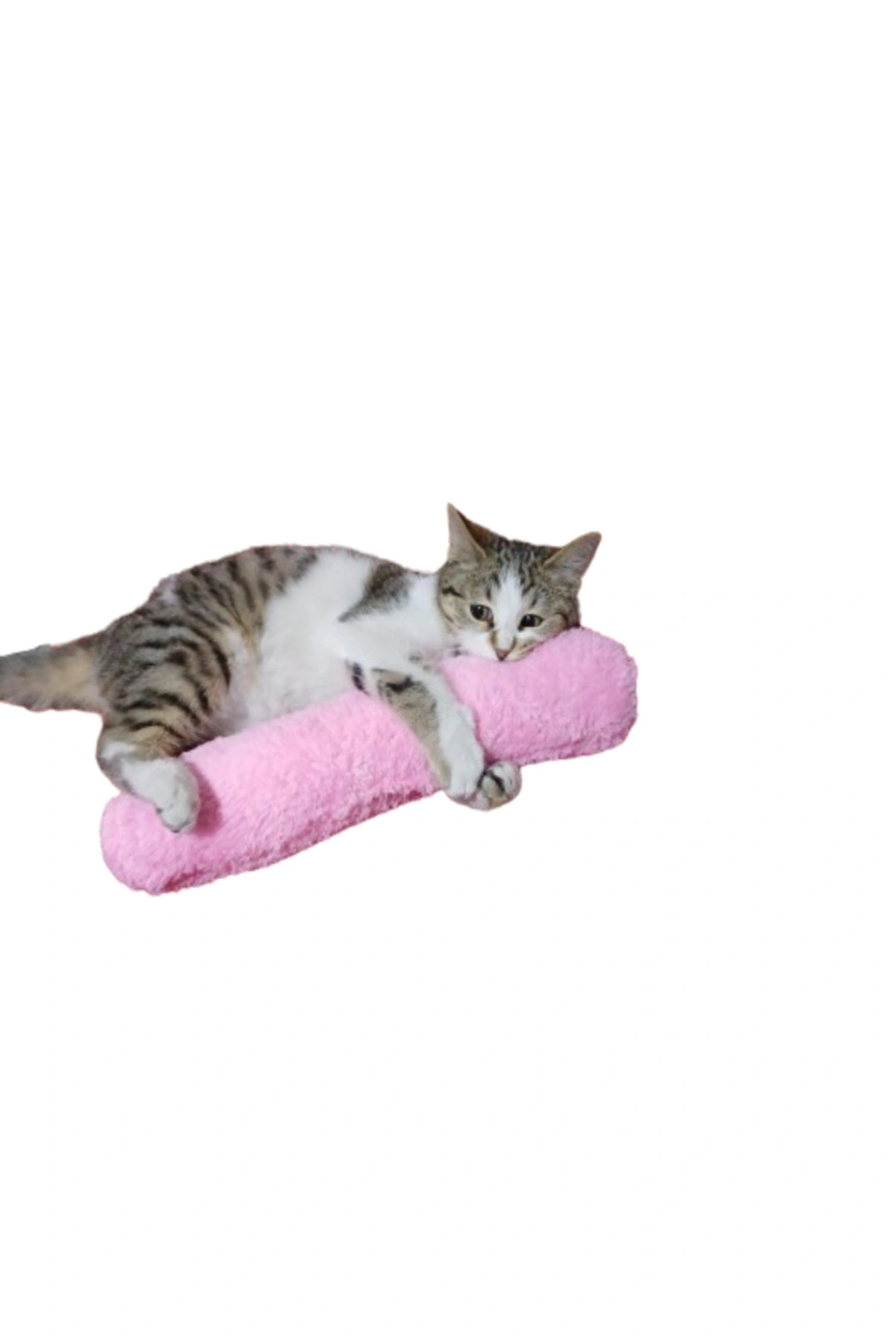 Kedi Oyuncağı Sarılma Yastığı Uyku Oyuncağı Kedi Otlu 30 Cm Peluş ( 1 Adet ) Pembe