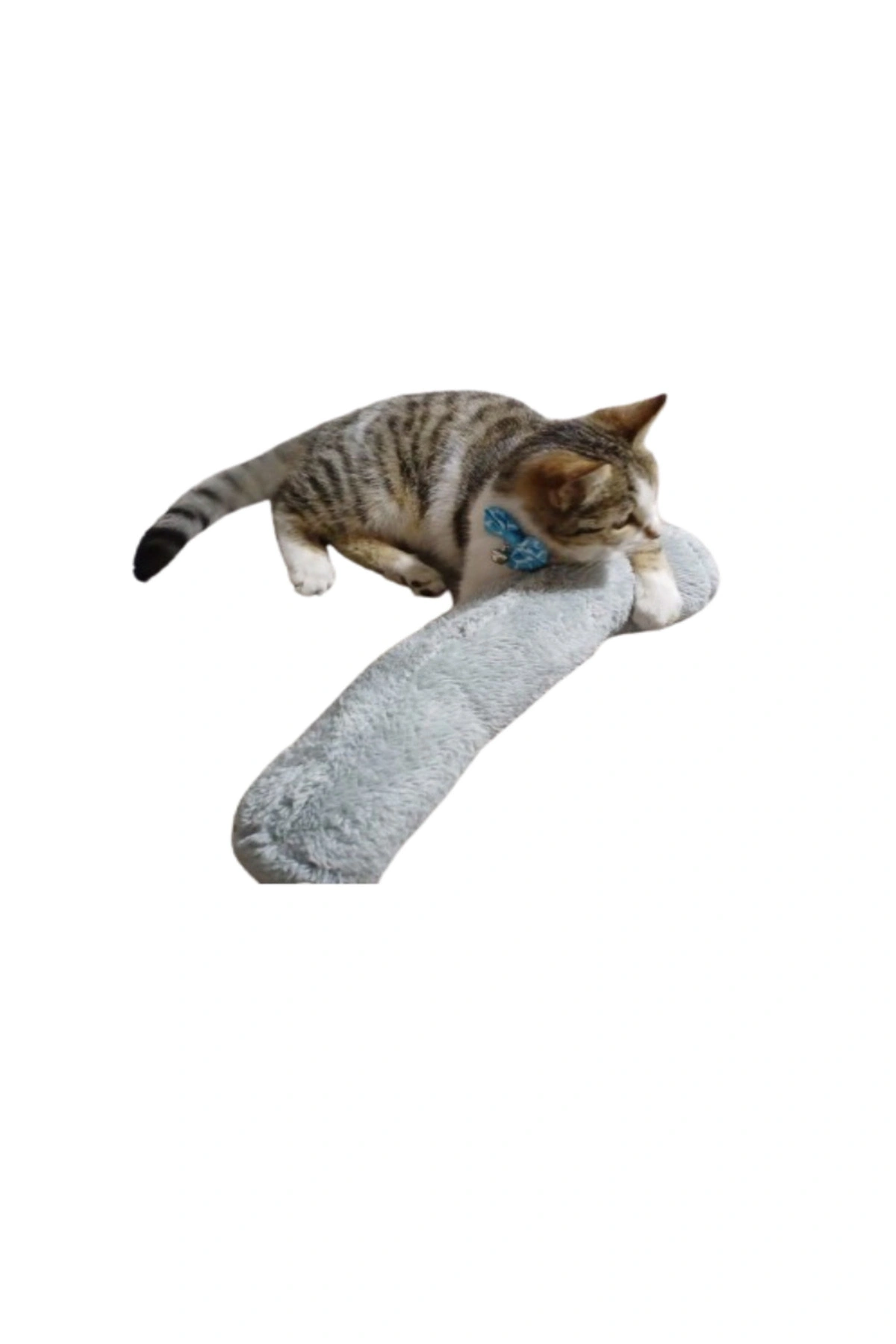 Kedi Oyuncağı Sarılma Yastığı Uyku Oyuncağı Kedi Otlu 30 Cm Peluş ( 1 Adet ) Gri