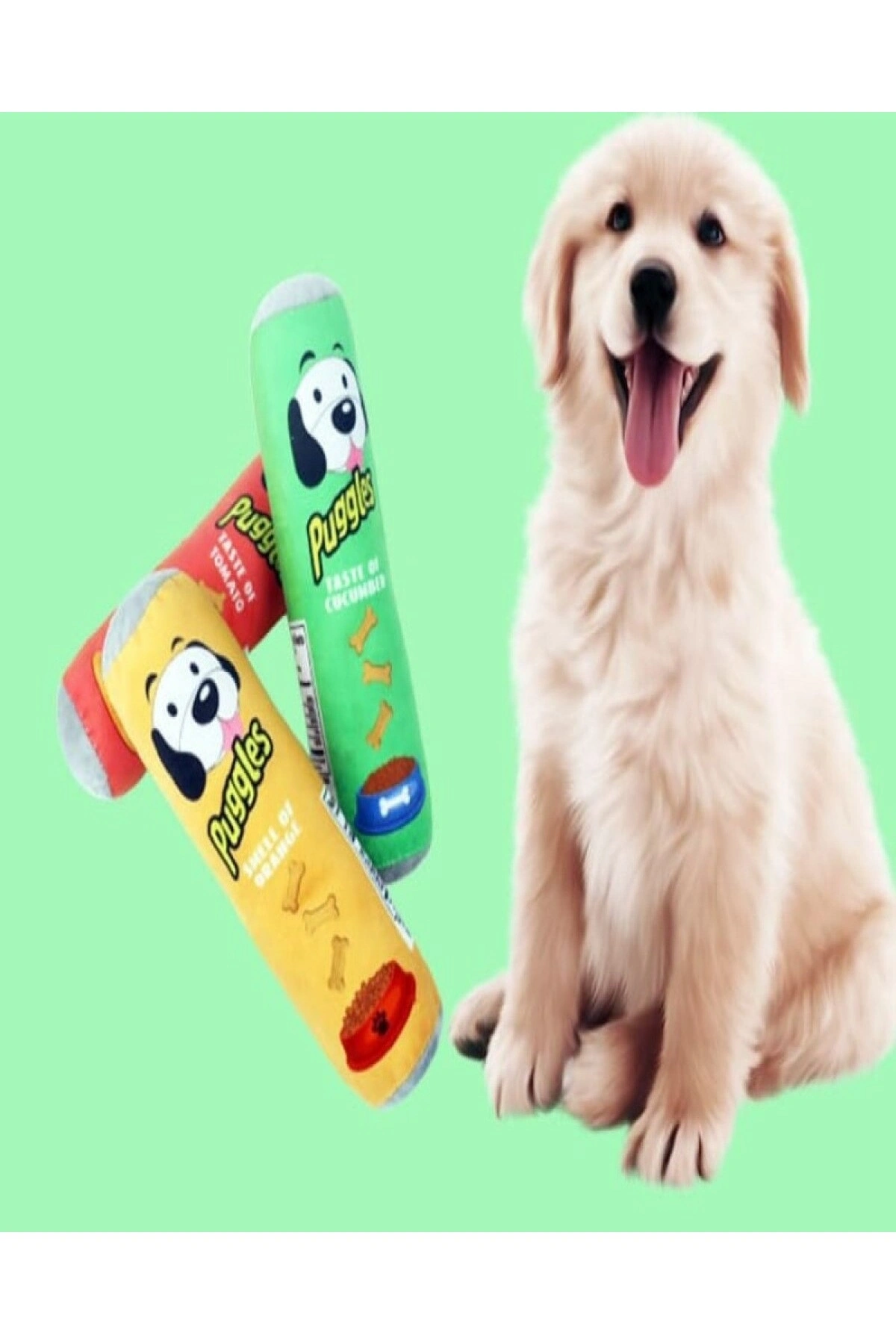 Puggles Dayanıklı Sesli Köpek Oyuncağı Tomato 1 Adet