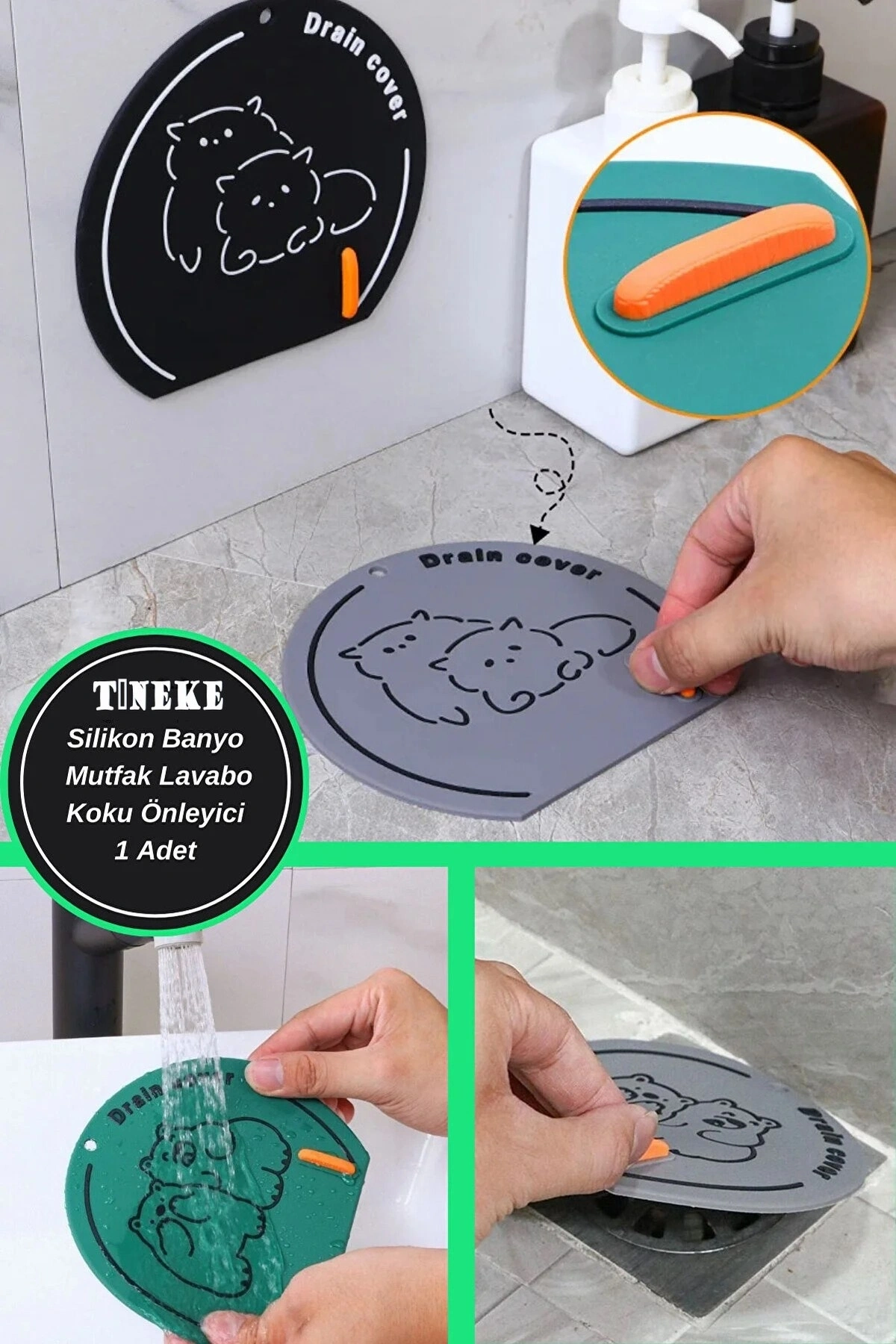 Banyo ve Mutfak Lavabo Koku Önleyici Gider Koruyucu Silikon Sızdırmaz Ped 1 ADET   KAHVERENGİ