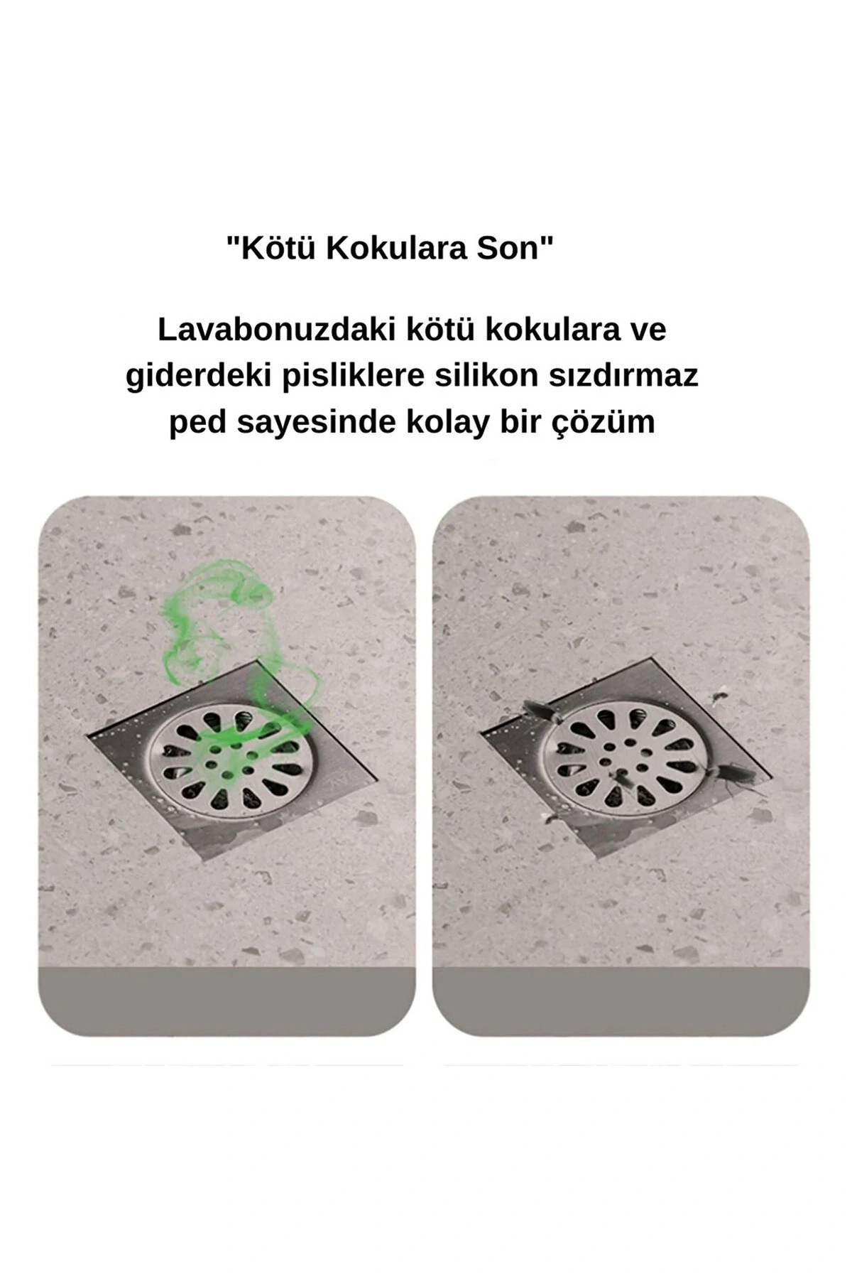 Banyo ve Mutfak Lavabo Koku Önleyici Gider Koruyucu Silikon Sızdırmaz Ped 1 ADET  YEŞİL