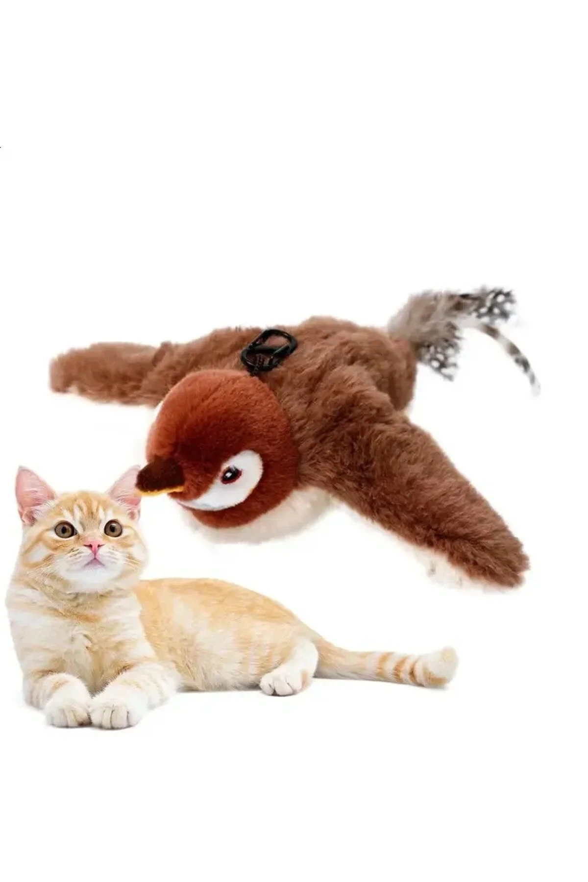 TİNEKE Şarjlı Titreşimli Hareketli Kedi Oyuncağı Uçan Kuş Oyuncak