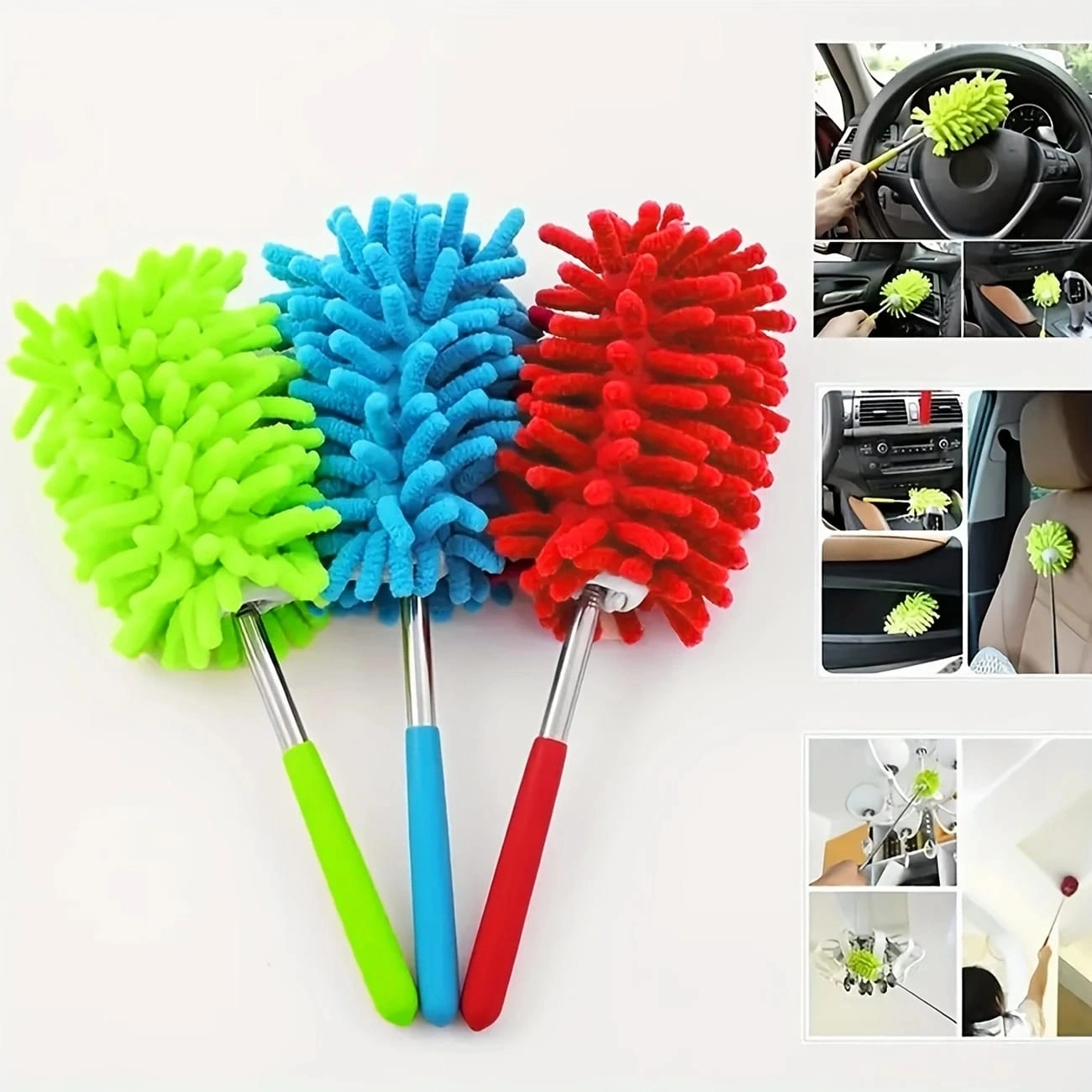 TİNEKE Teleskobik Mikrofiber Araç Içi Ve Temizlik Fırçası