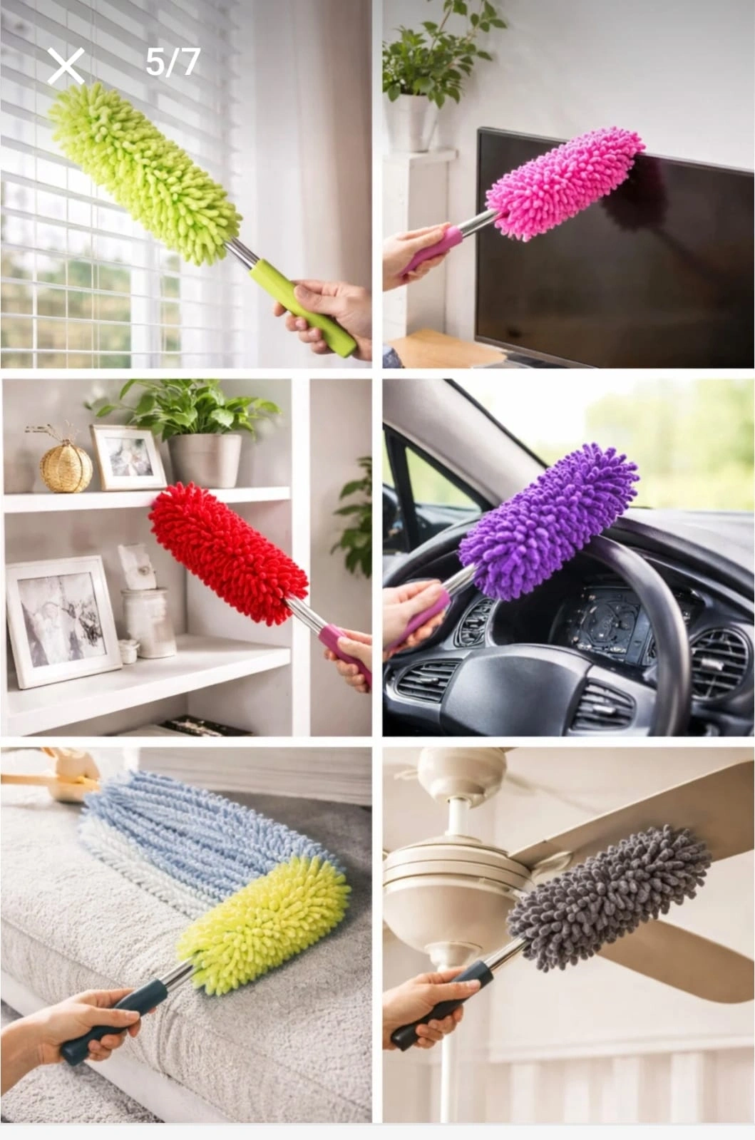 TİNEKE Teleskobik Mikrofiber Araç Içi Ve Temizlik Fırçası