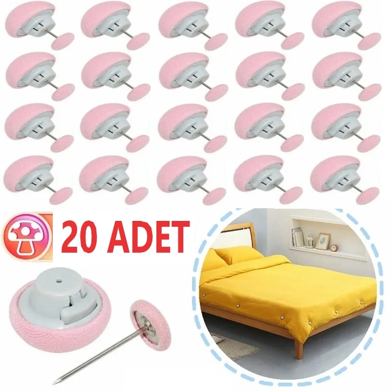 TİNEKE 20 Adet PEMBE Yorgan Kılıfı Ve Çarşaf Tutucu Sabitleyici Yastık Nevresim Sabitleyici Düzenleyici