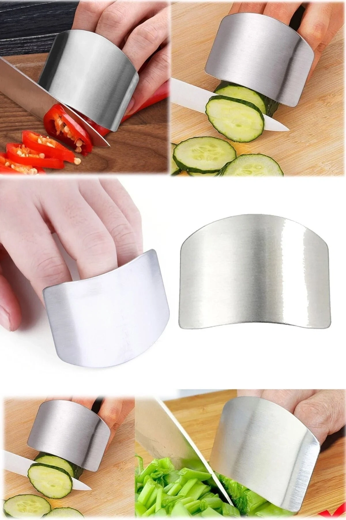 TİNEKE 2li Metal Parmak Koruyucu Hızlı ve Güvenli Kesme Paslanmaz Çelik Koruyucu Aparatı