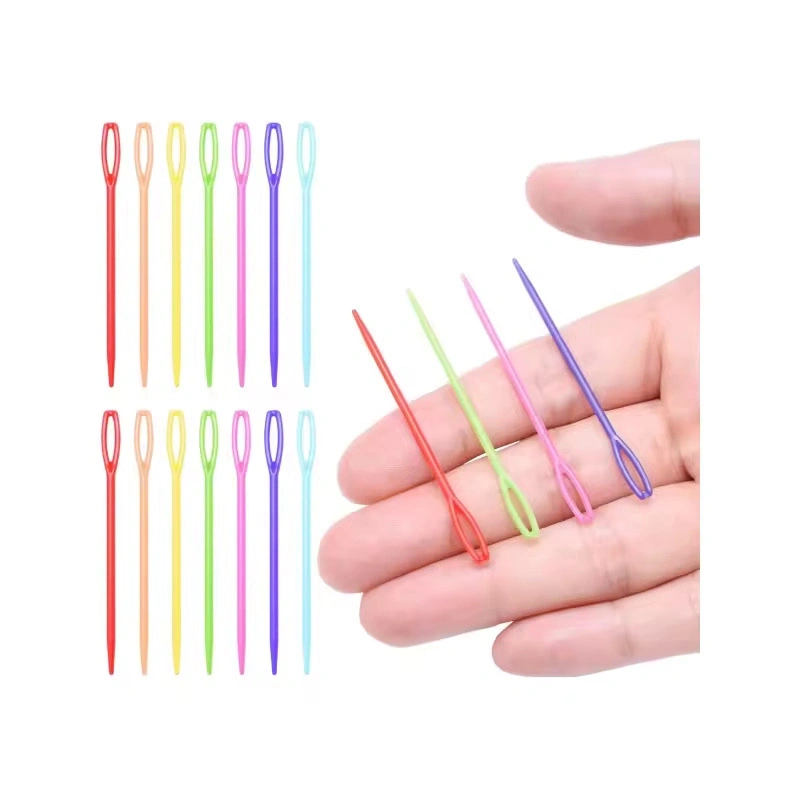 TİNEKE 25 Adet 6 Renk 9 Cm Karışık Plastik Yün Iğnesi, Çocuklar Için Eğitici Iğne