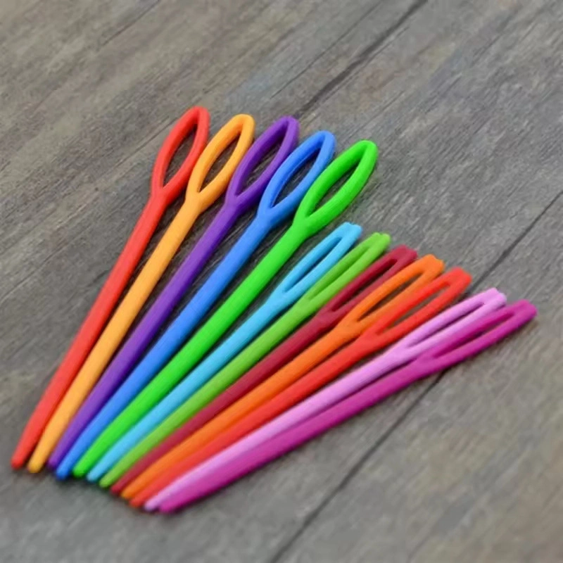 TİNEKE 25 Adet 6 Renk 9 Cm Karışık Plastik Yün Iğnesi, Çocuklar Için Eğitici Iğne
