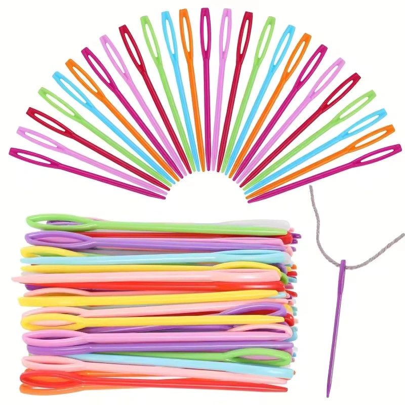 TİNEKE 25 Adet 6 Renk 9 Cm Karışık Plastik Yün Iğnesi, Çocuklar Için Eğitici Iğne