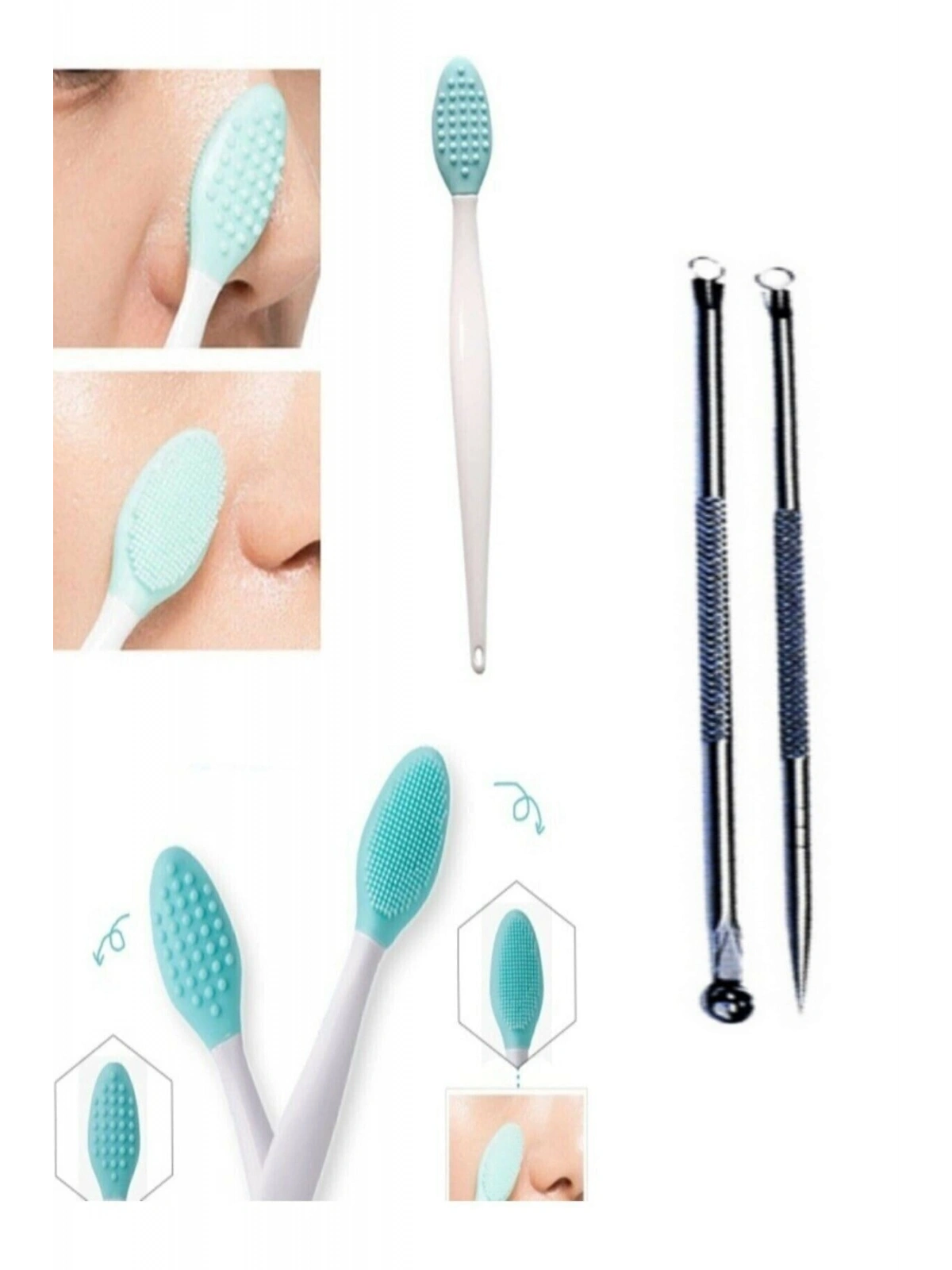 Pore Clener Siyah Nokta Temizleme + Yüz Temizleme Fırçası 2li Set