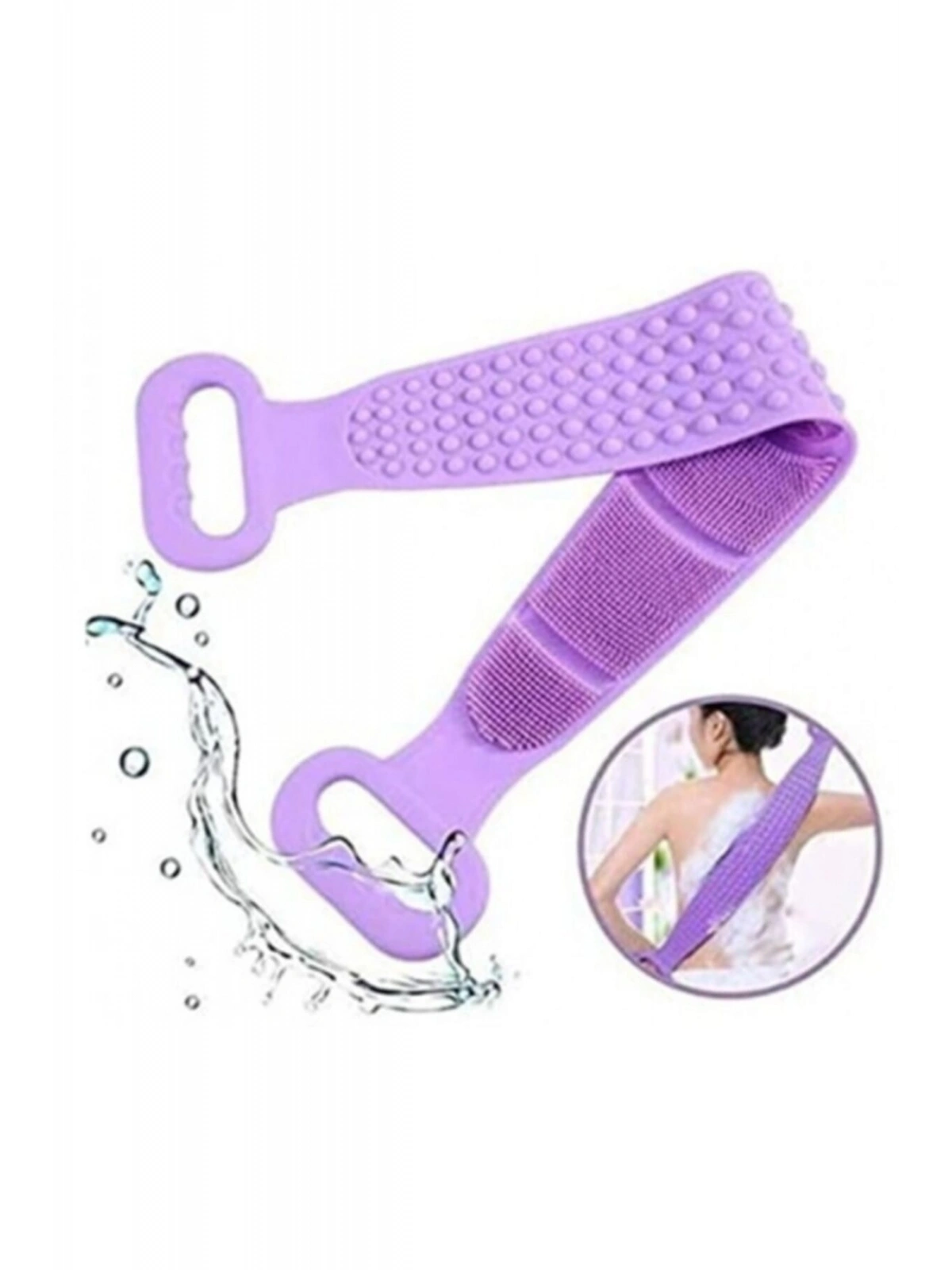 Banyo Sırt Kesesi Çift Taraflı Silikon Cilt Temizleme Fırçası 60 Cm ( 1 Adet )
